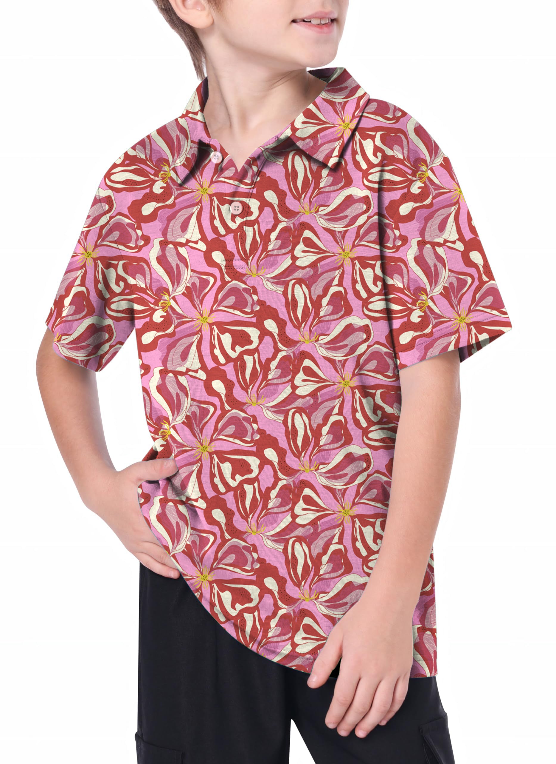 Youth Sunset Blossom Golf Polo