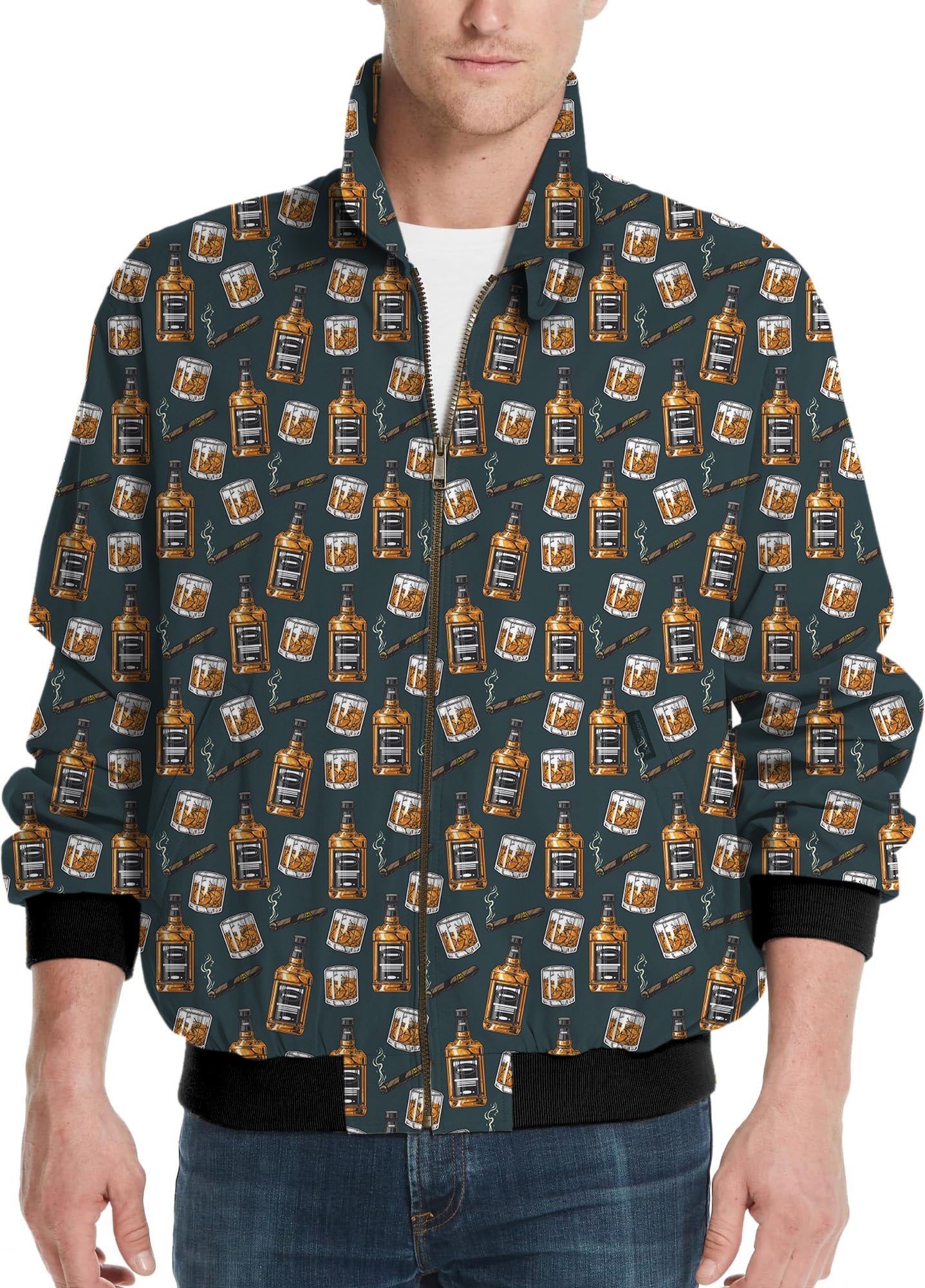 WHISKEY CIGARS-Men's Golf Windbreaker Light Jacket