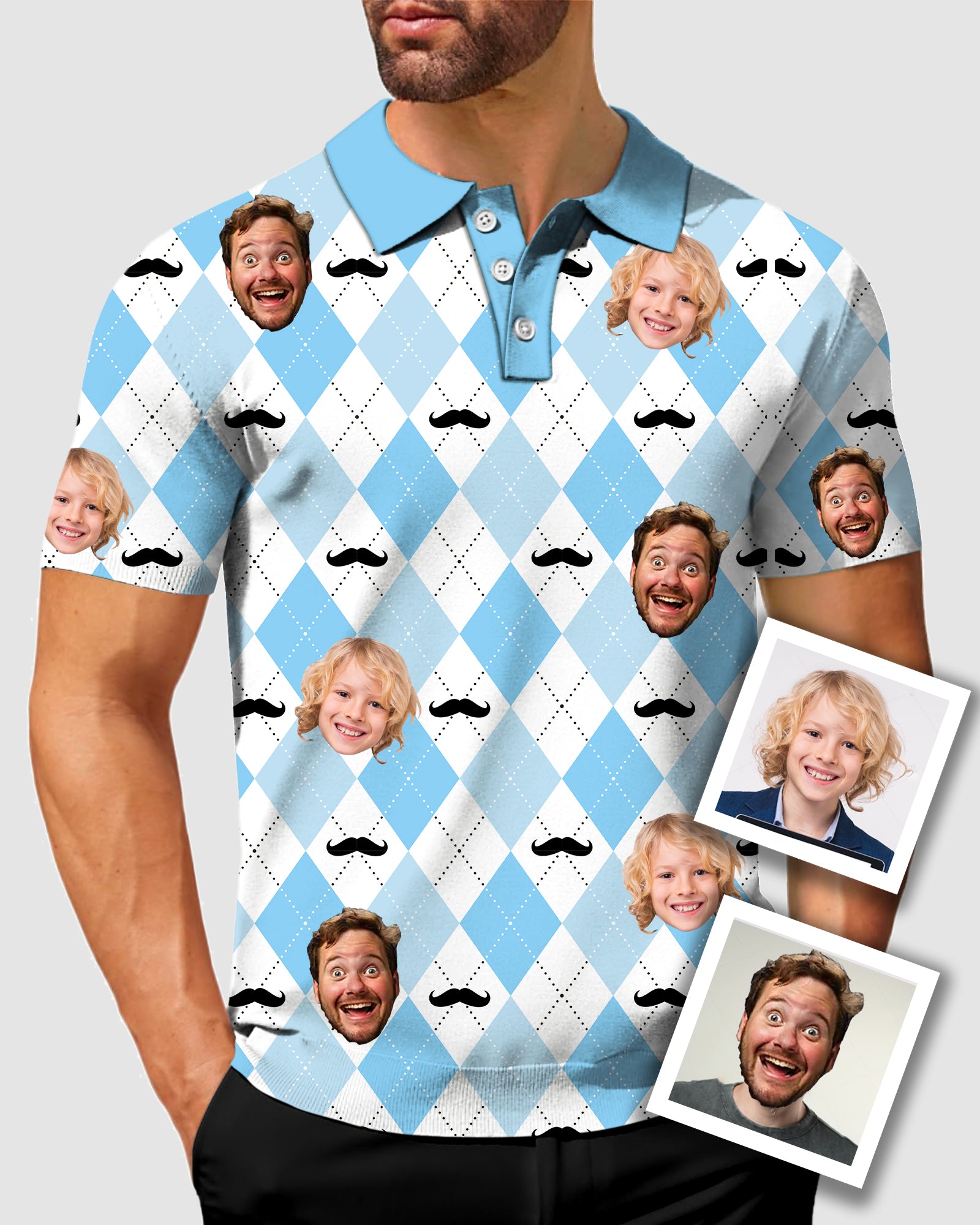 Men's To My Dad Custom Face Men's Golf Polo Father's Day Gift Polo
