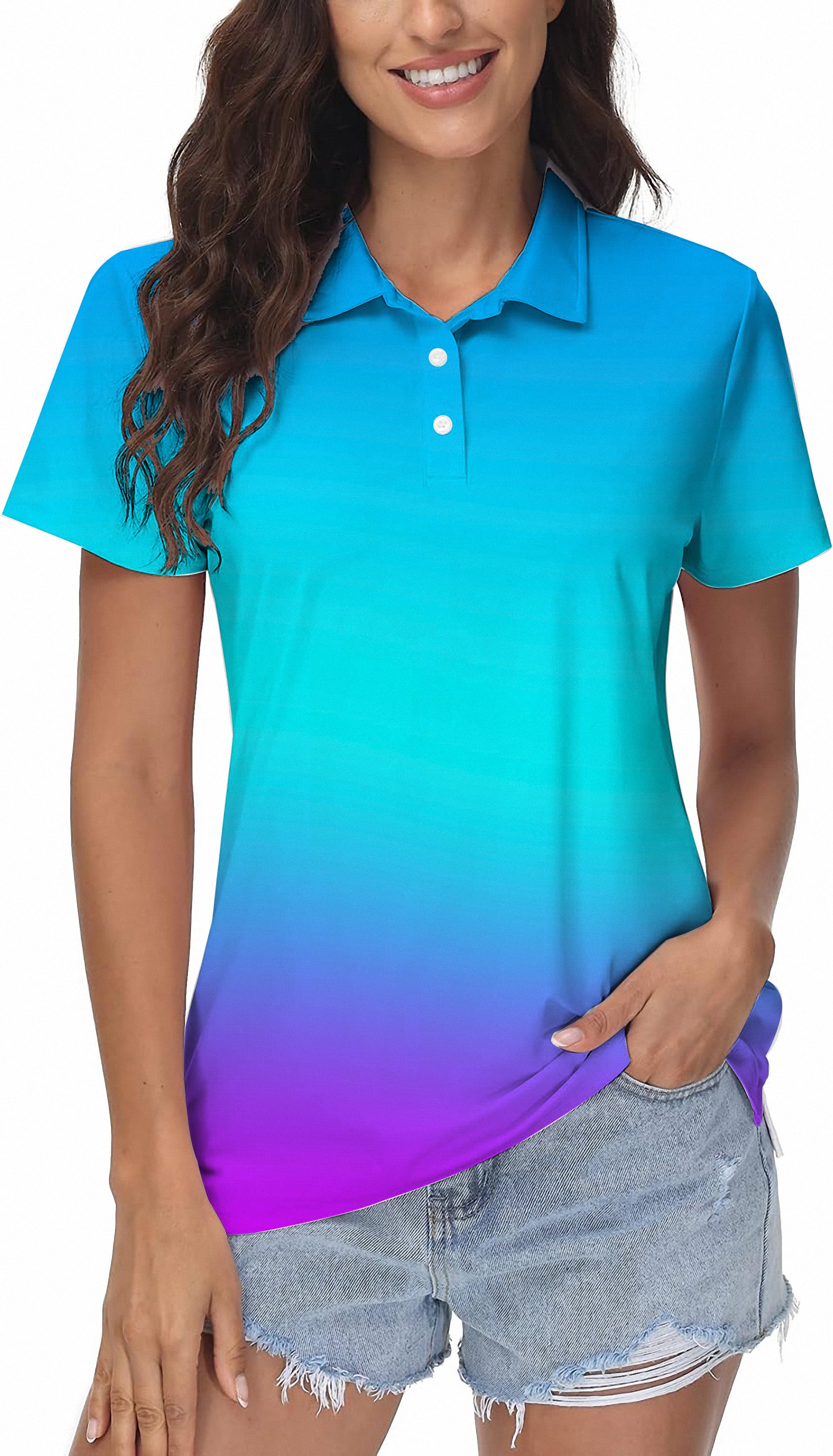 Women's Neon Gradients Golf Polo