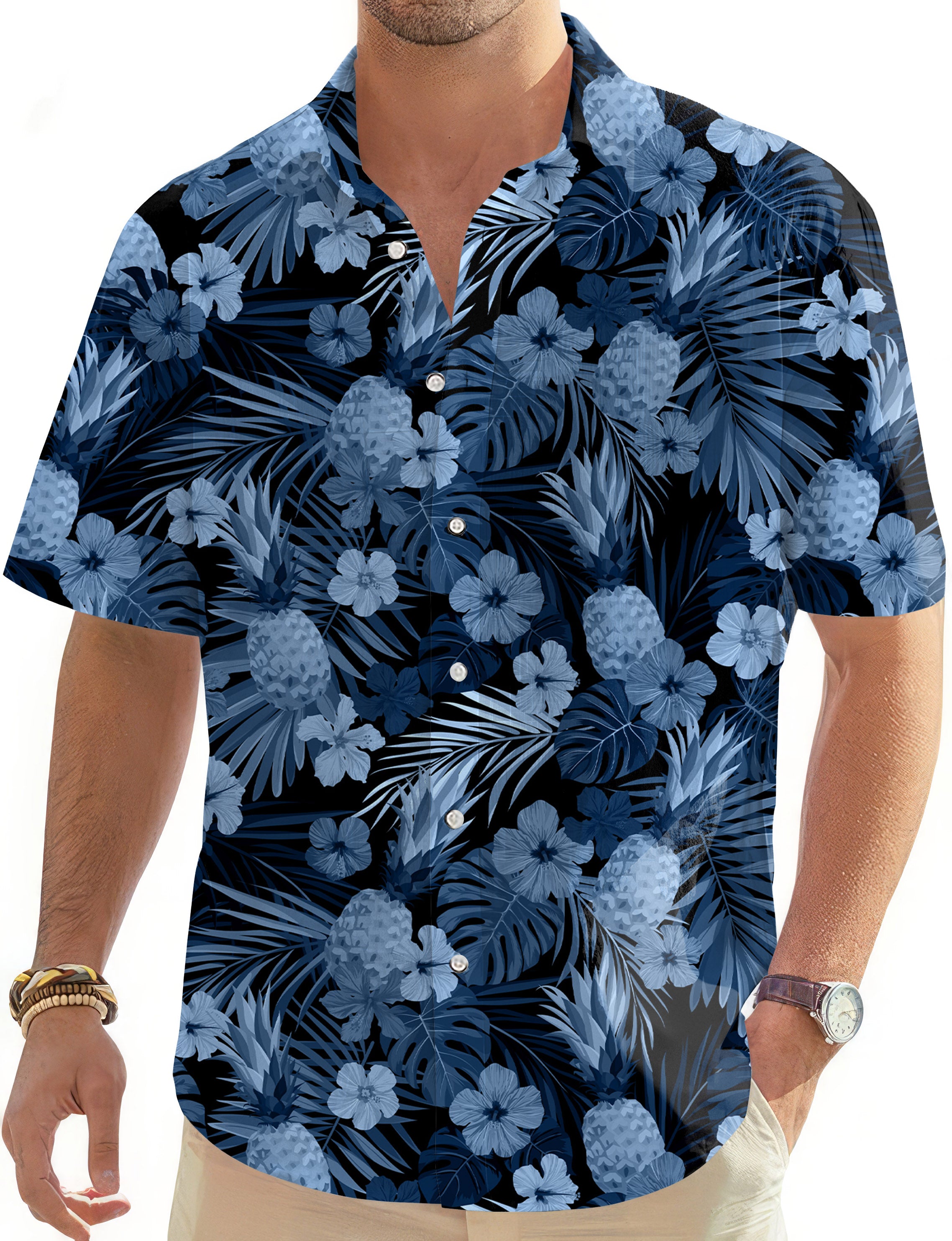 Hala Kahiki Men's Golf Hawaiian Shirts Button Down Shirt