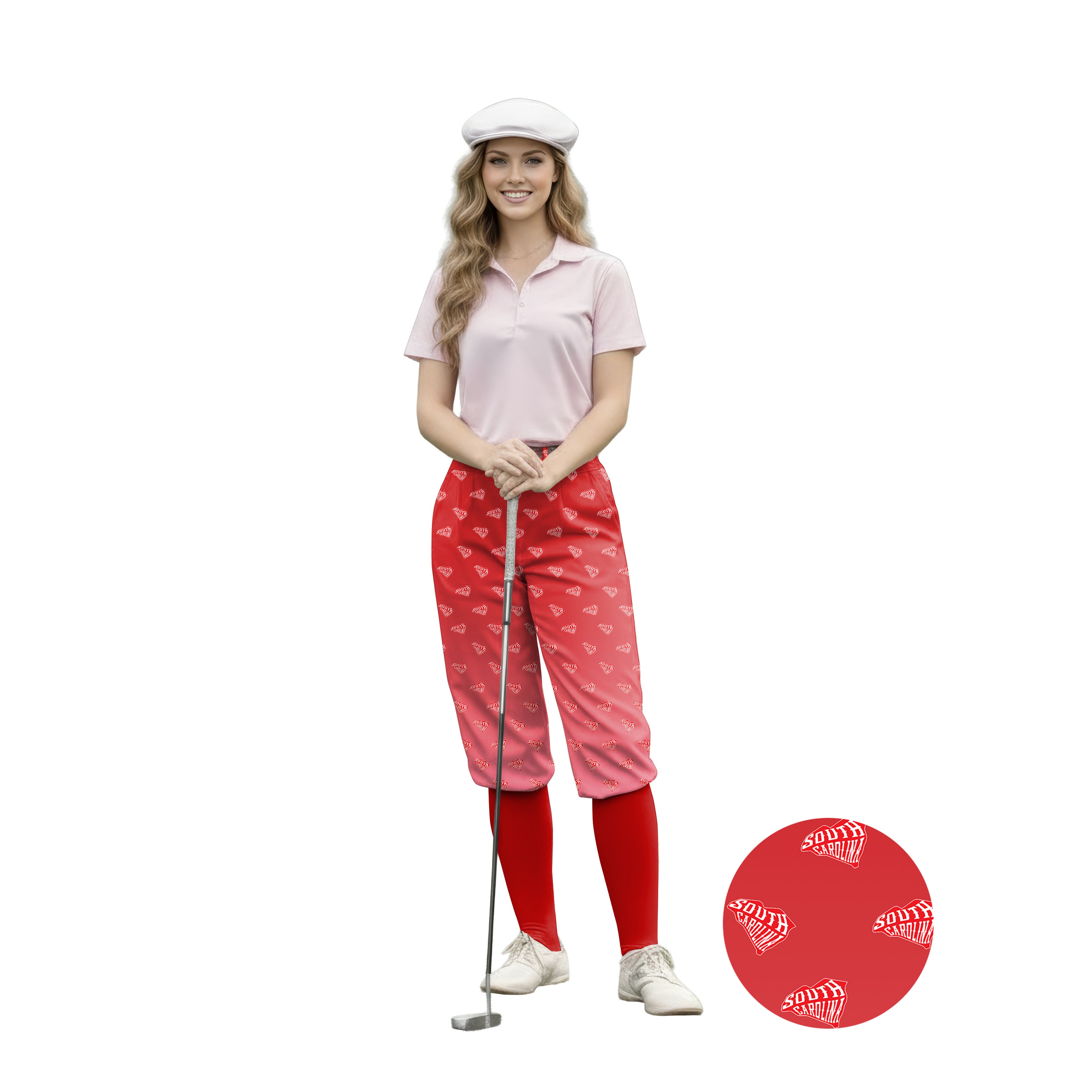 Personalize And Add To Cart Red South Carolina Womens Golf Knickers Pants