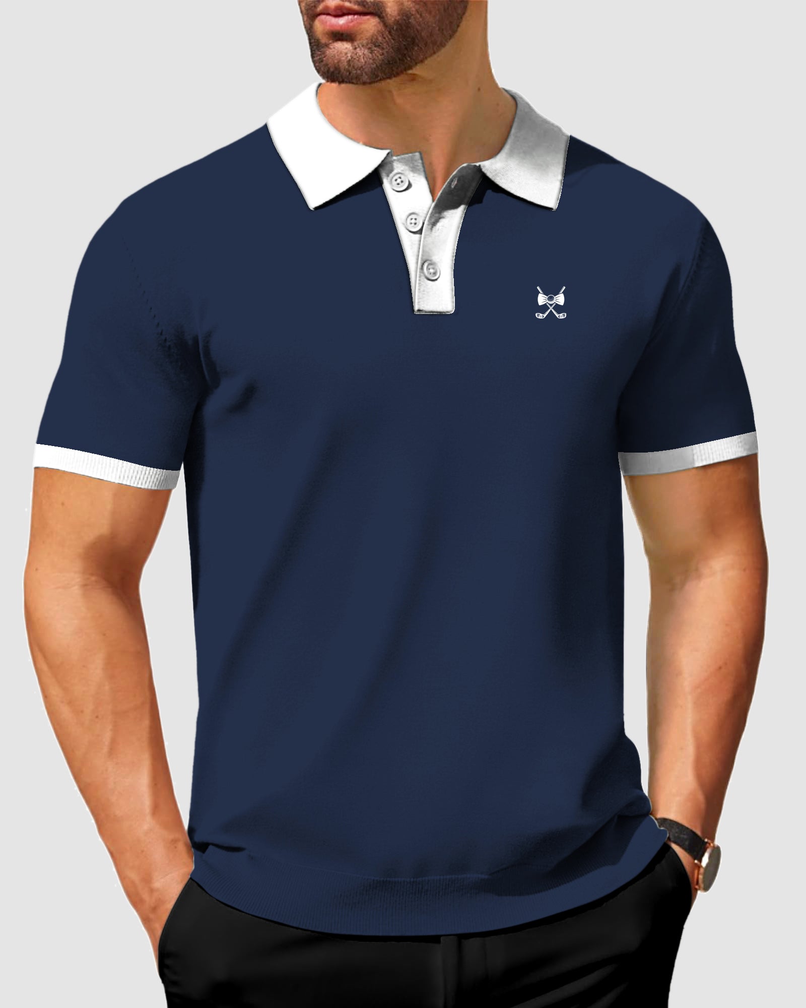 Men's Navy Hamster Golf Polo