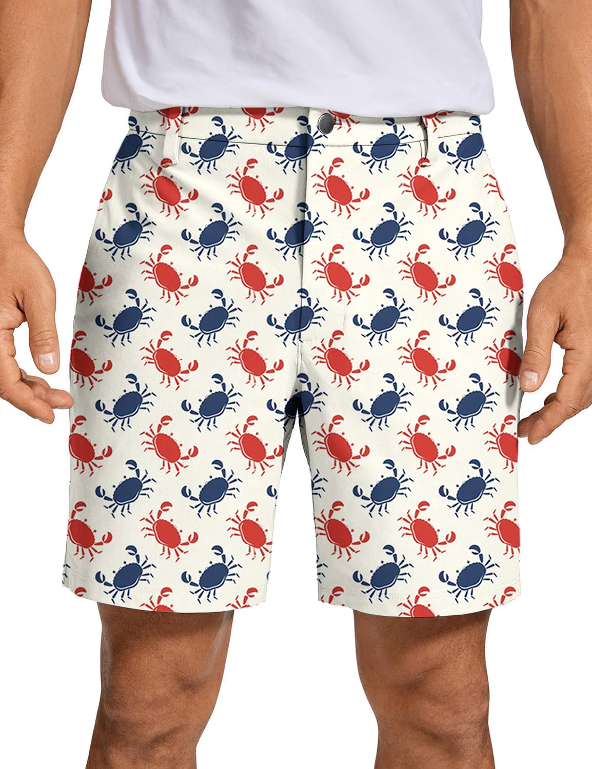 Men's Blue and red Crab Golf Shorts