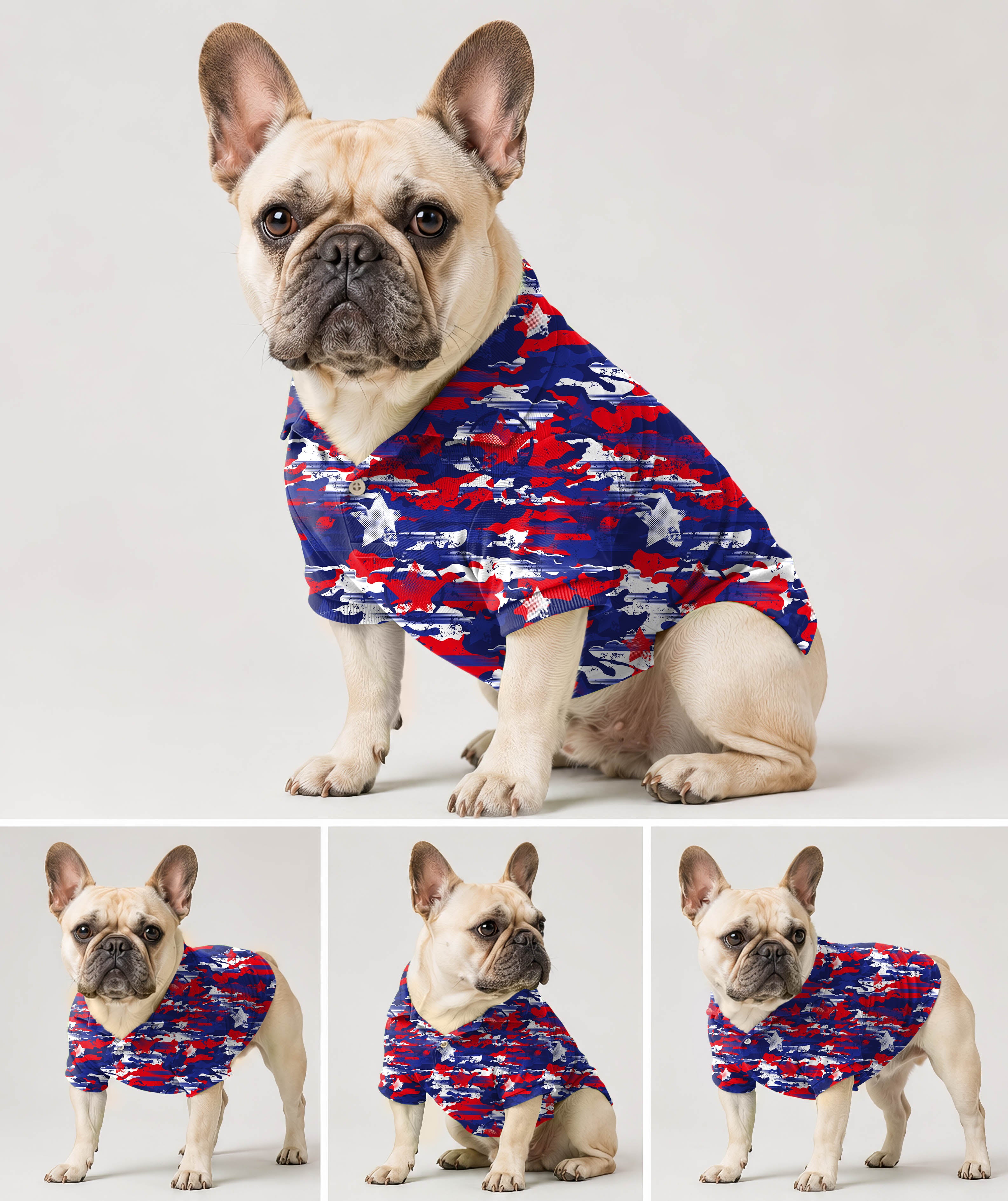 Dog's USA camo golf polo