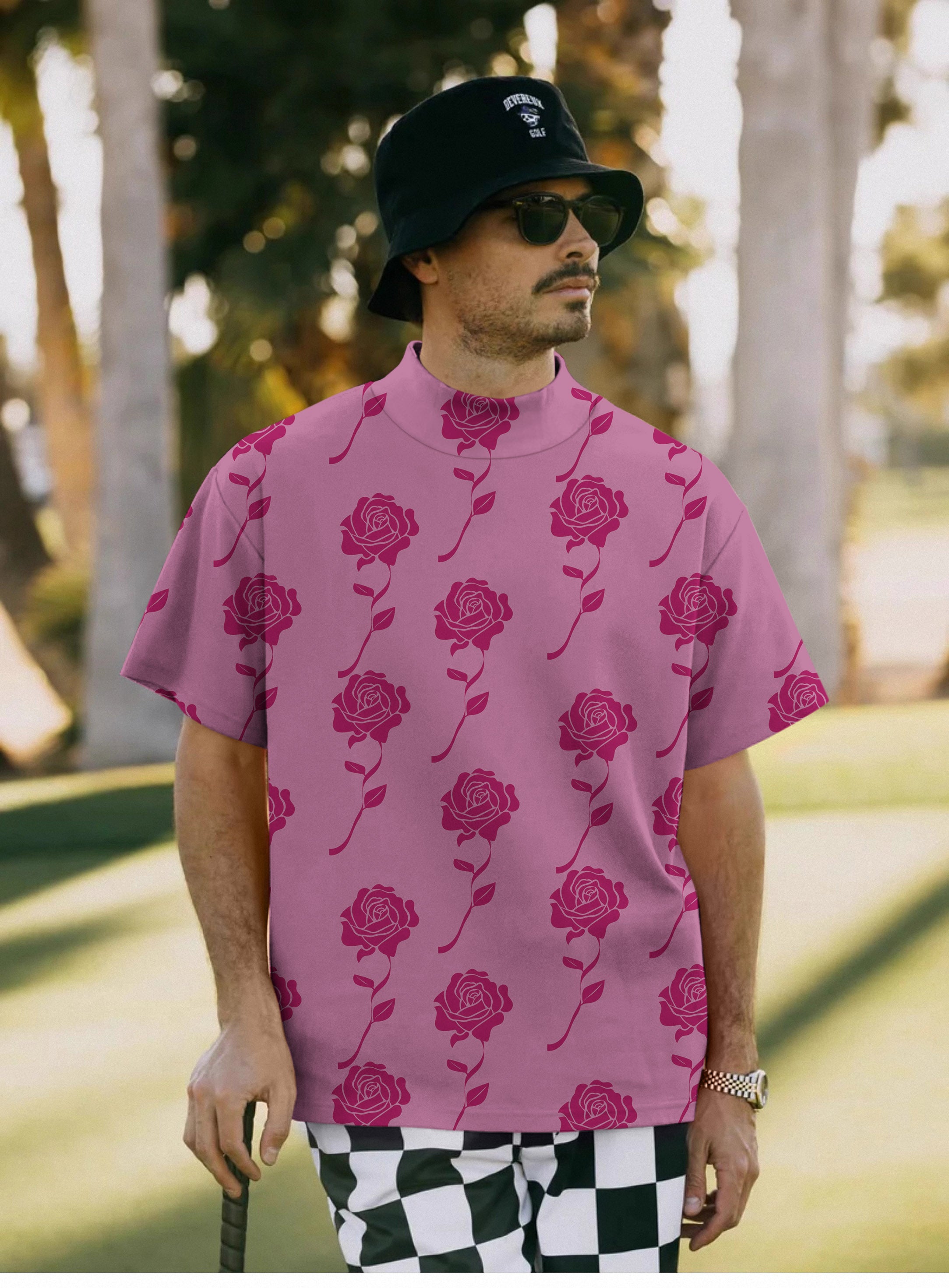 Men's Red Roses Limited Edition Pullover High neck Long/Short sleeve T-Shirt