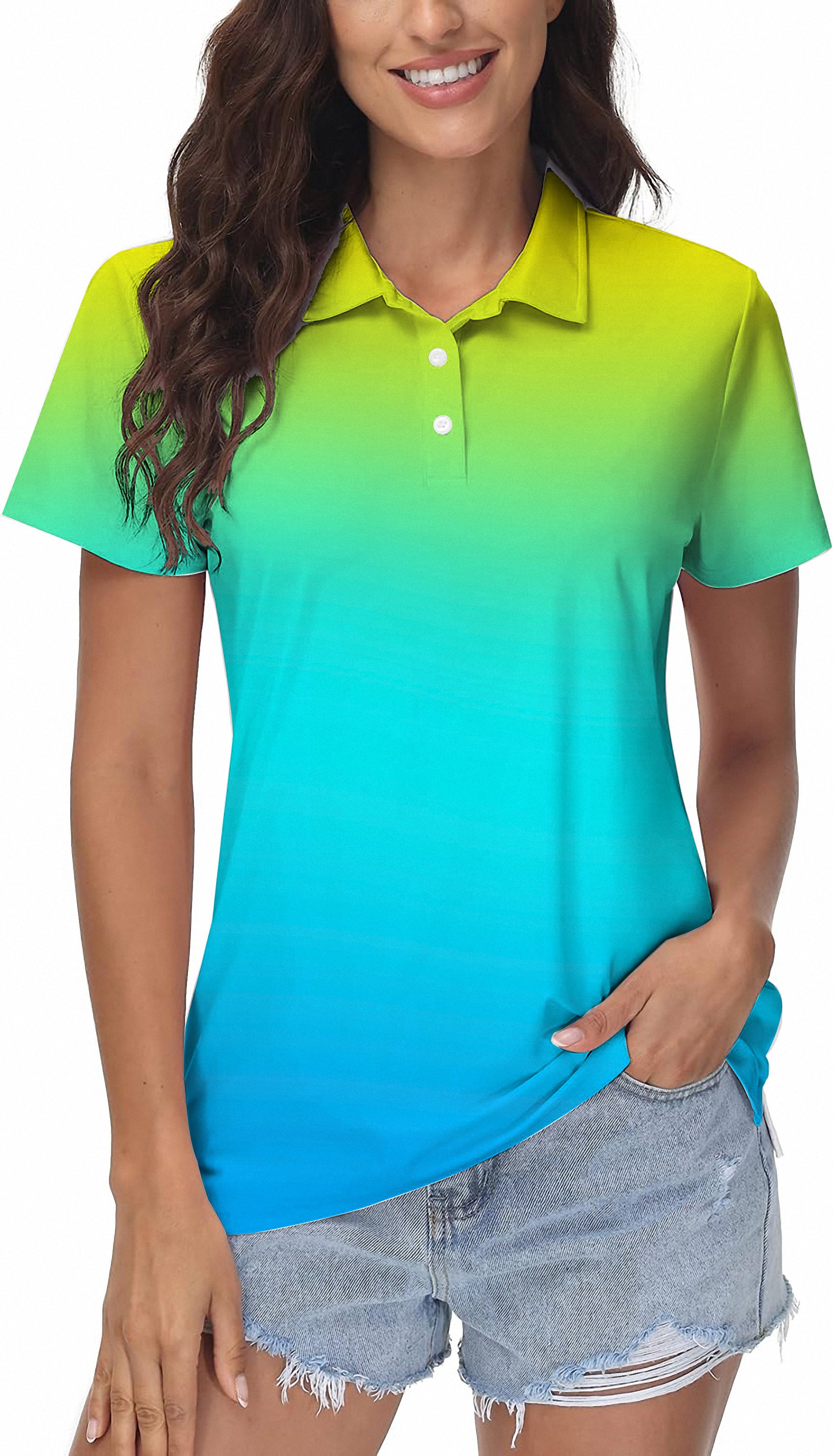 Women's Neon Gradients Golf Polo