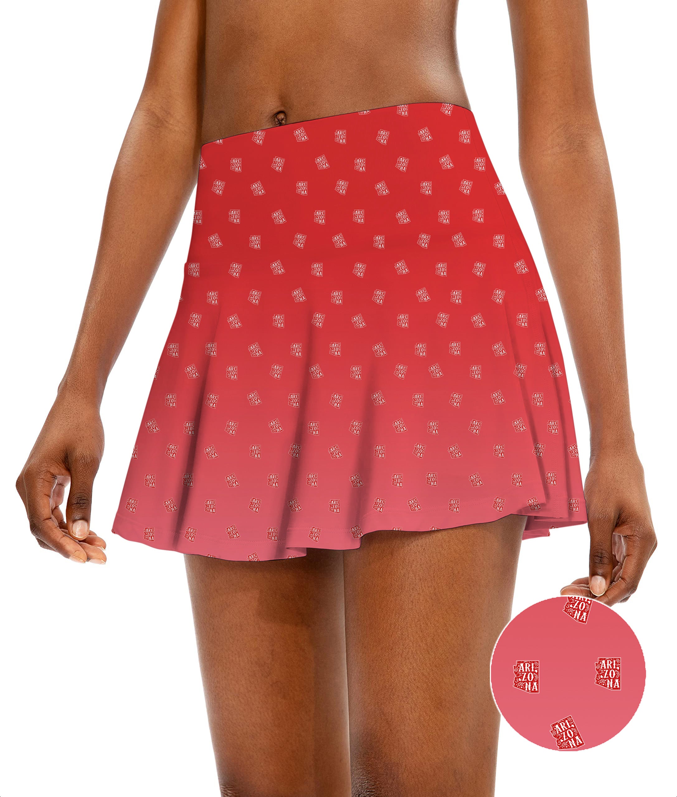 Red Arizona Women's Athletic Golf Skorts Flared Skirts