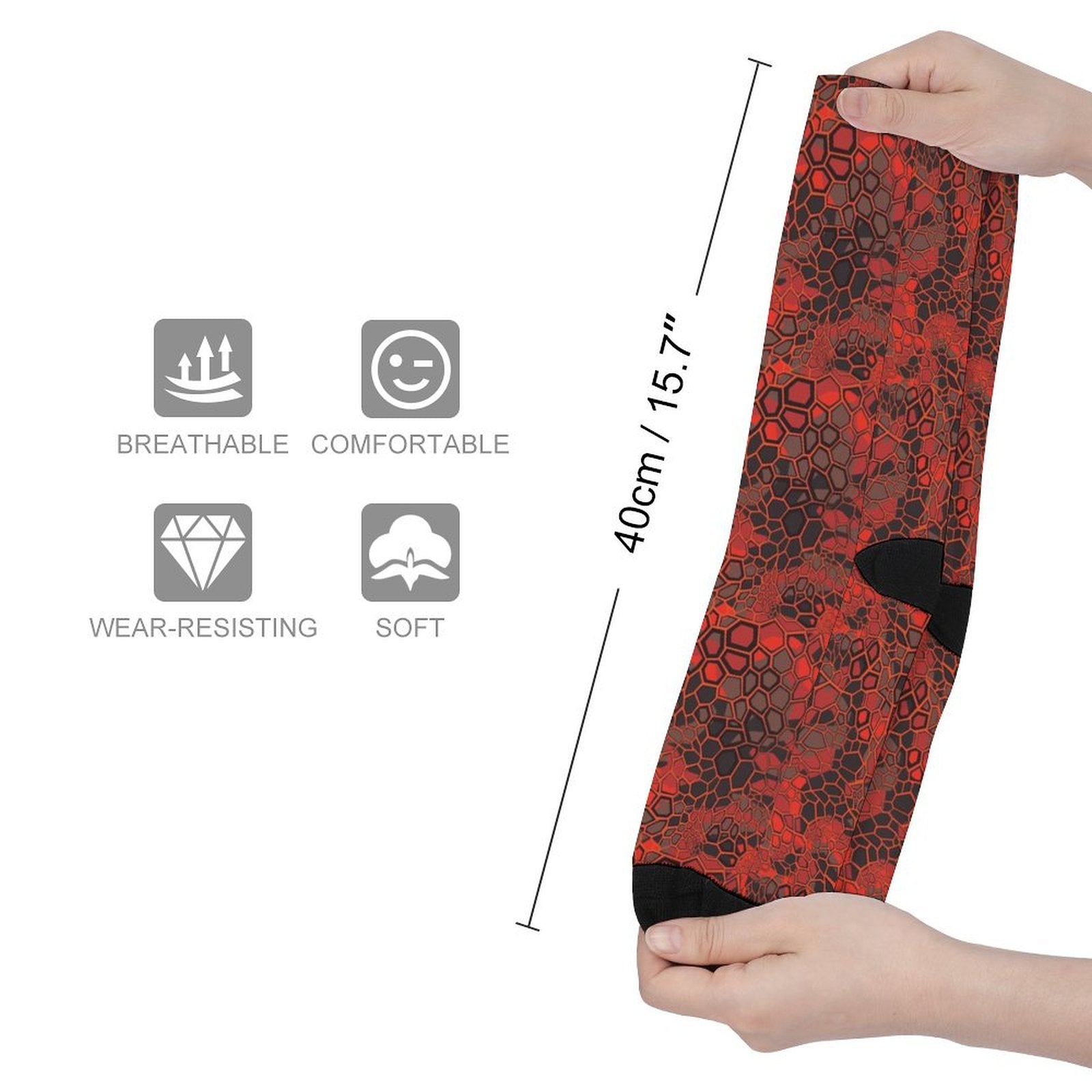 Red Dragonscale Prined socks Gifts for Men Women