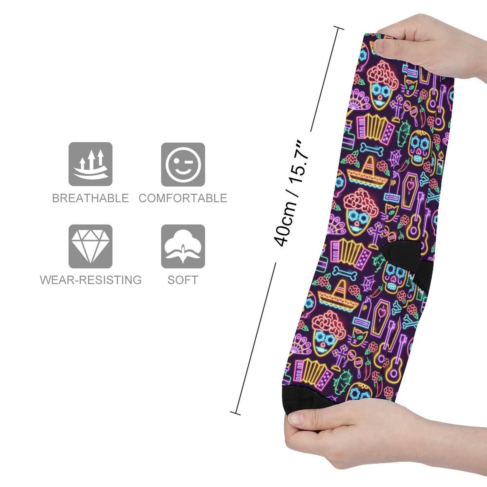 Joker Neon Prined socks Gifts for Men Women
