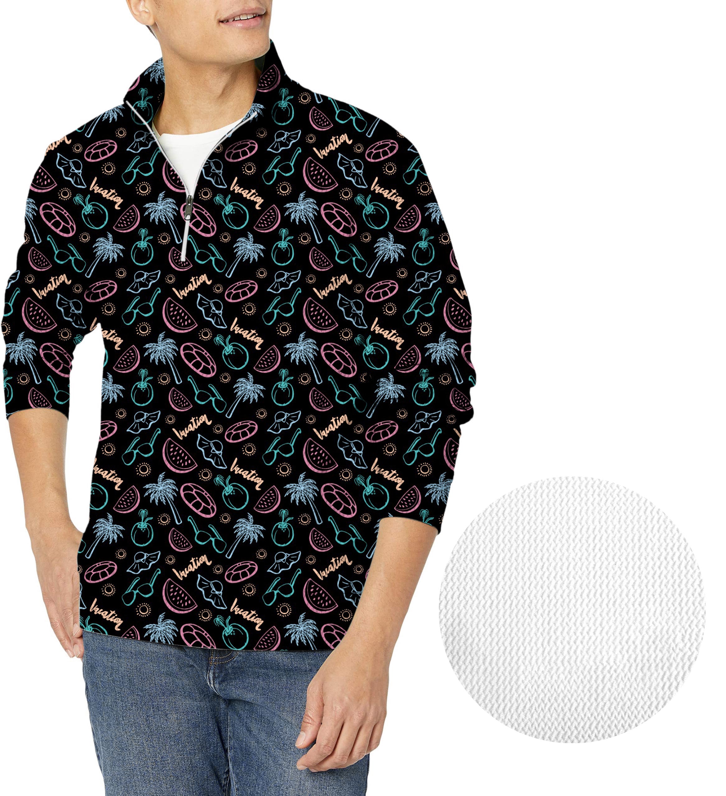 Vacation Party-Men's Golf Waffle Zipper Pullover