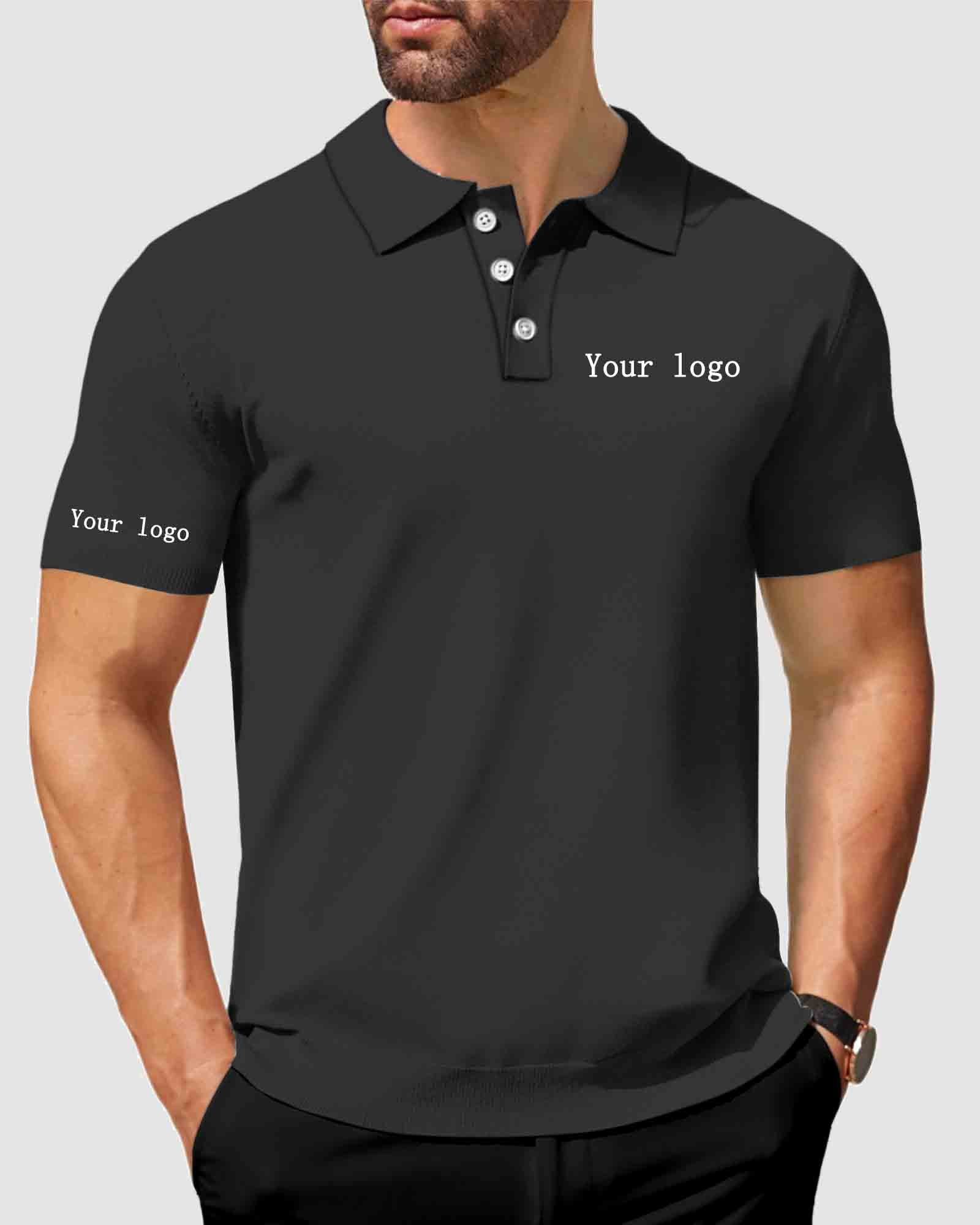 Men's Solid Color Custom Logo Golf Polo