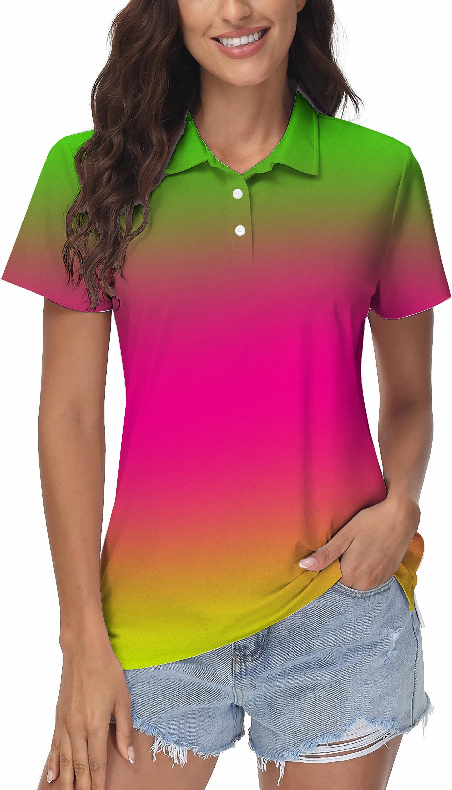 Women's Neon Gradients Golf Polo