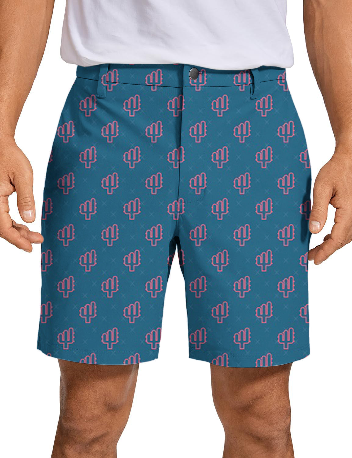 Men Cool Cactus Golf Shorts