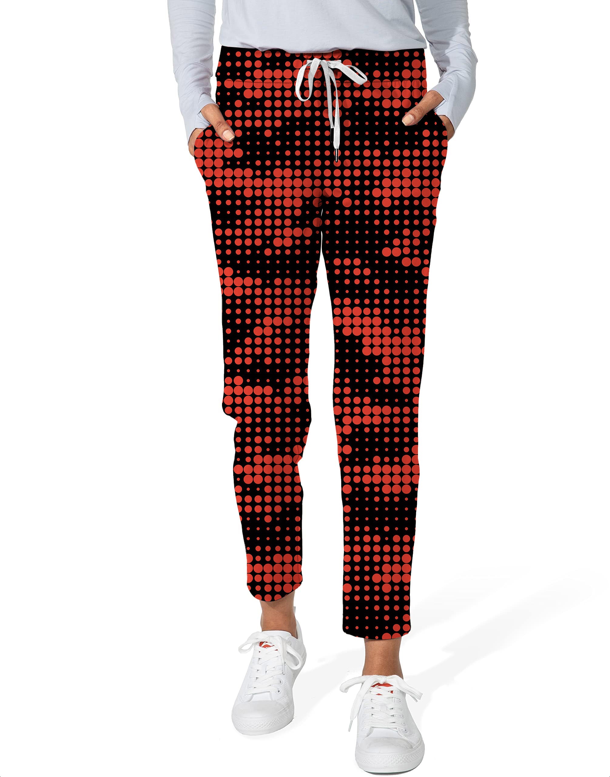 Red origin pixel-Women's 7/8 Stretch Ankle Golf Pants