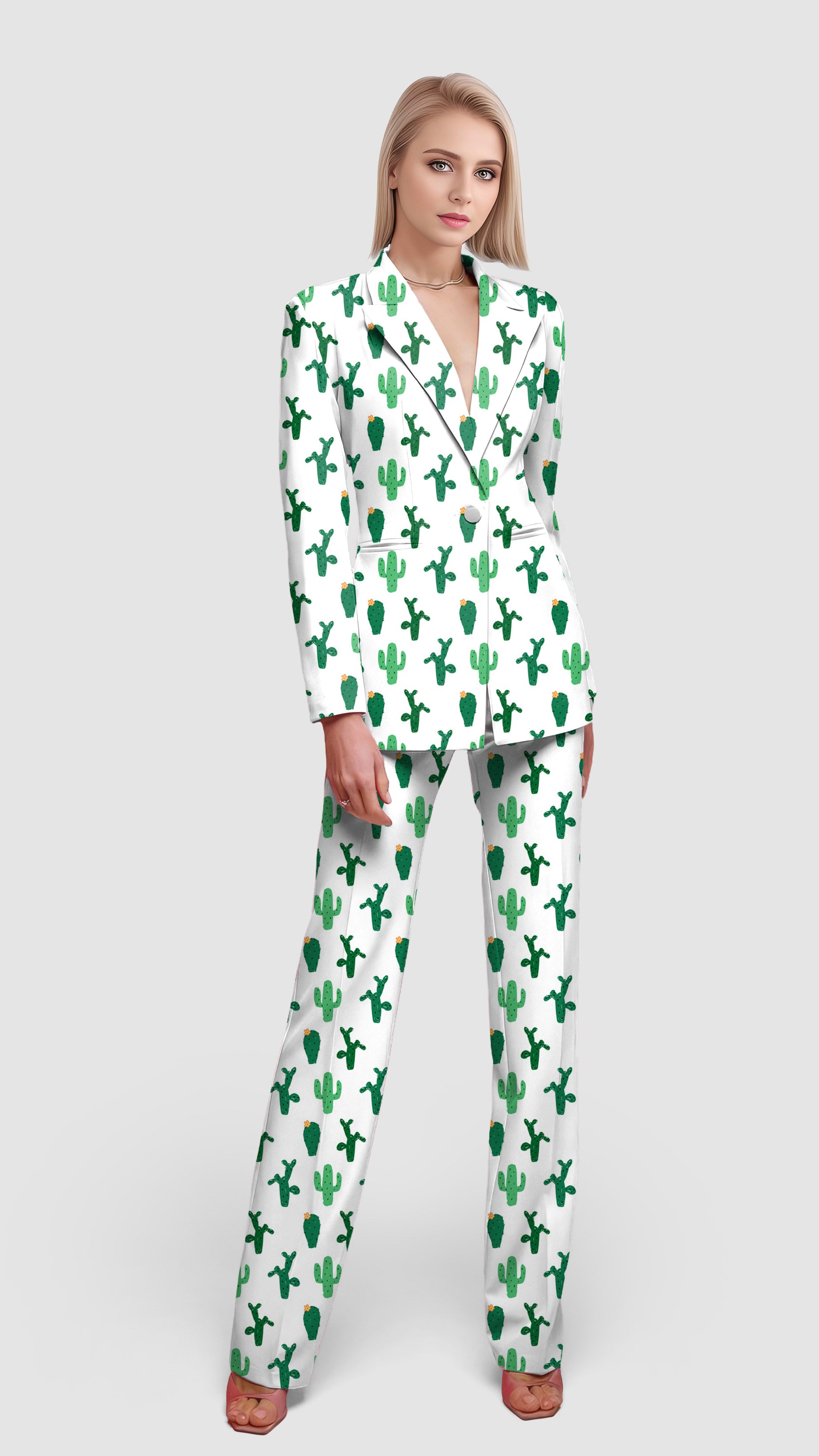 Strange Cactus-Women's Blazer Casual Work Office Blazer Suit set