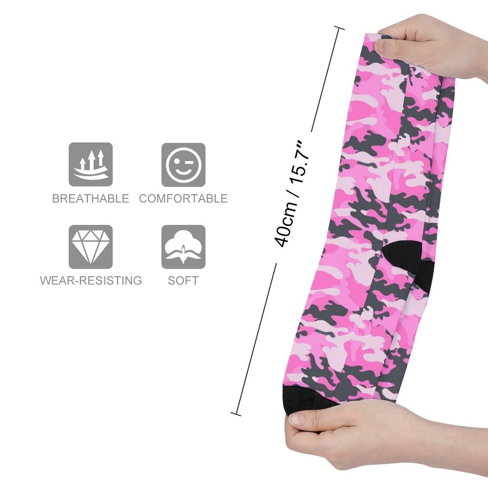 Pink Camo Prined socks Gifts for Men Women