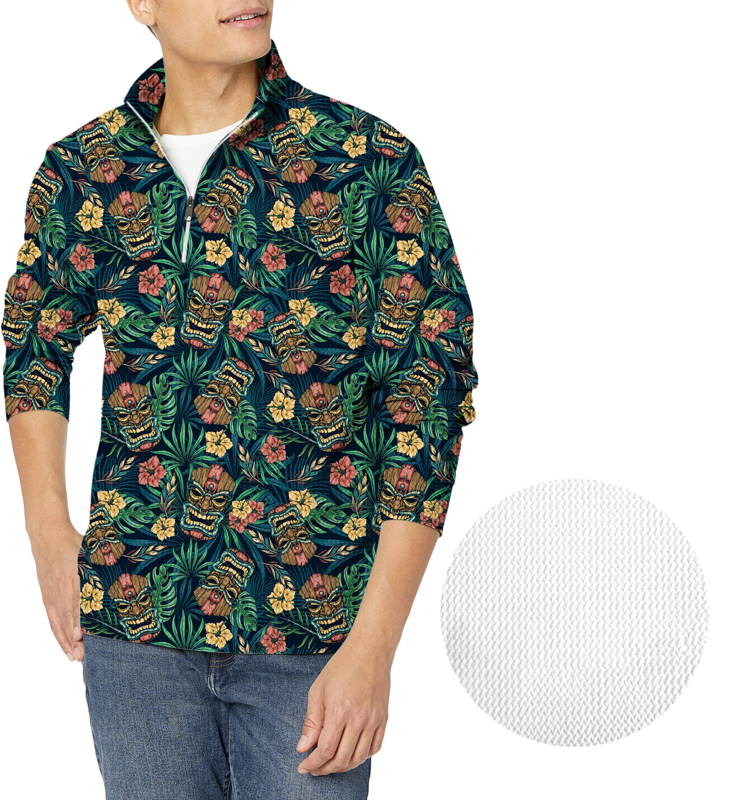 Masked Sacrifice-Men's Golf Waffle Zipper Pullover