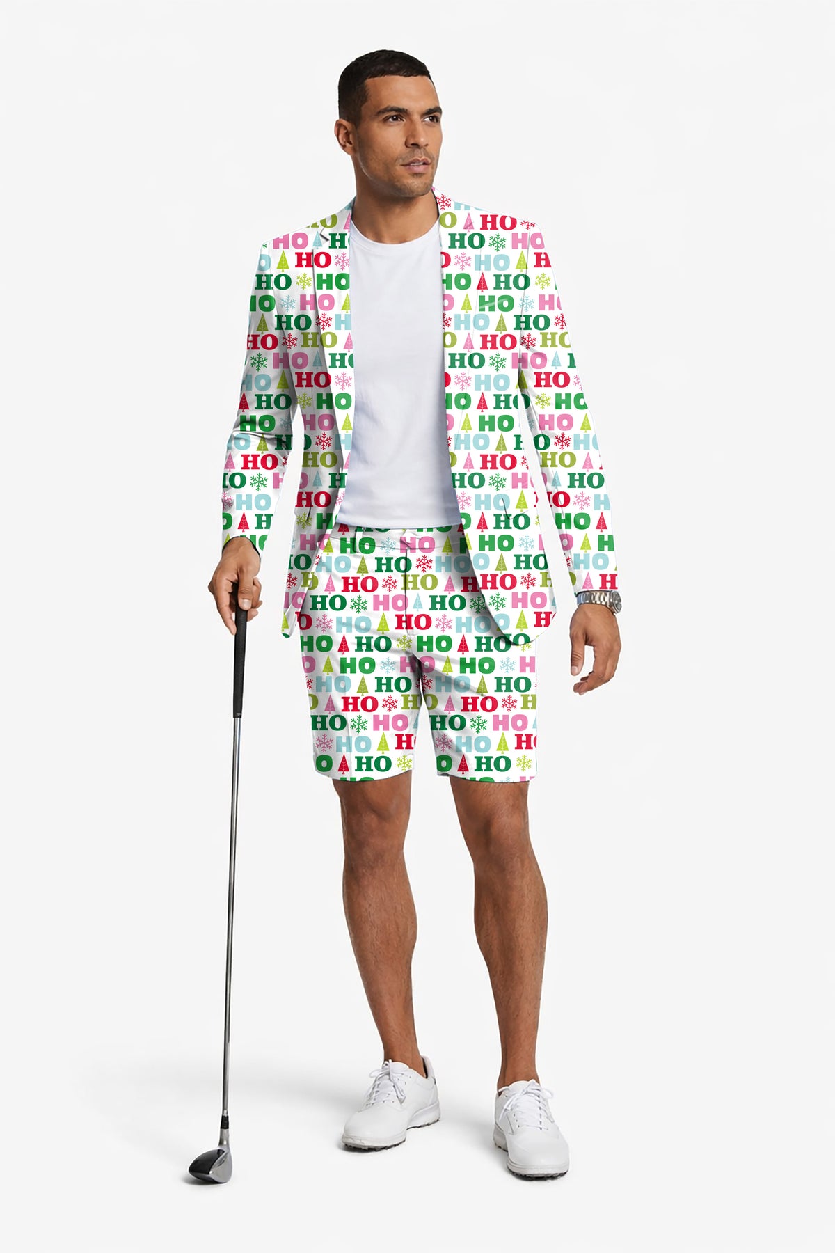 Christmas HO Men's Party Costumes-Theme Party 2pcs Suit set-Blazer Shorts