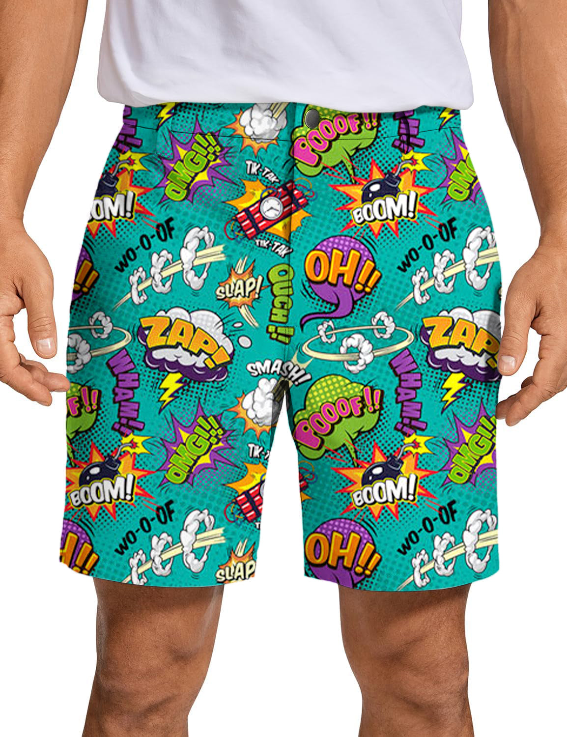 Men's Green boom Golf Shorts