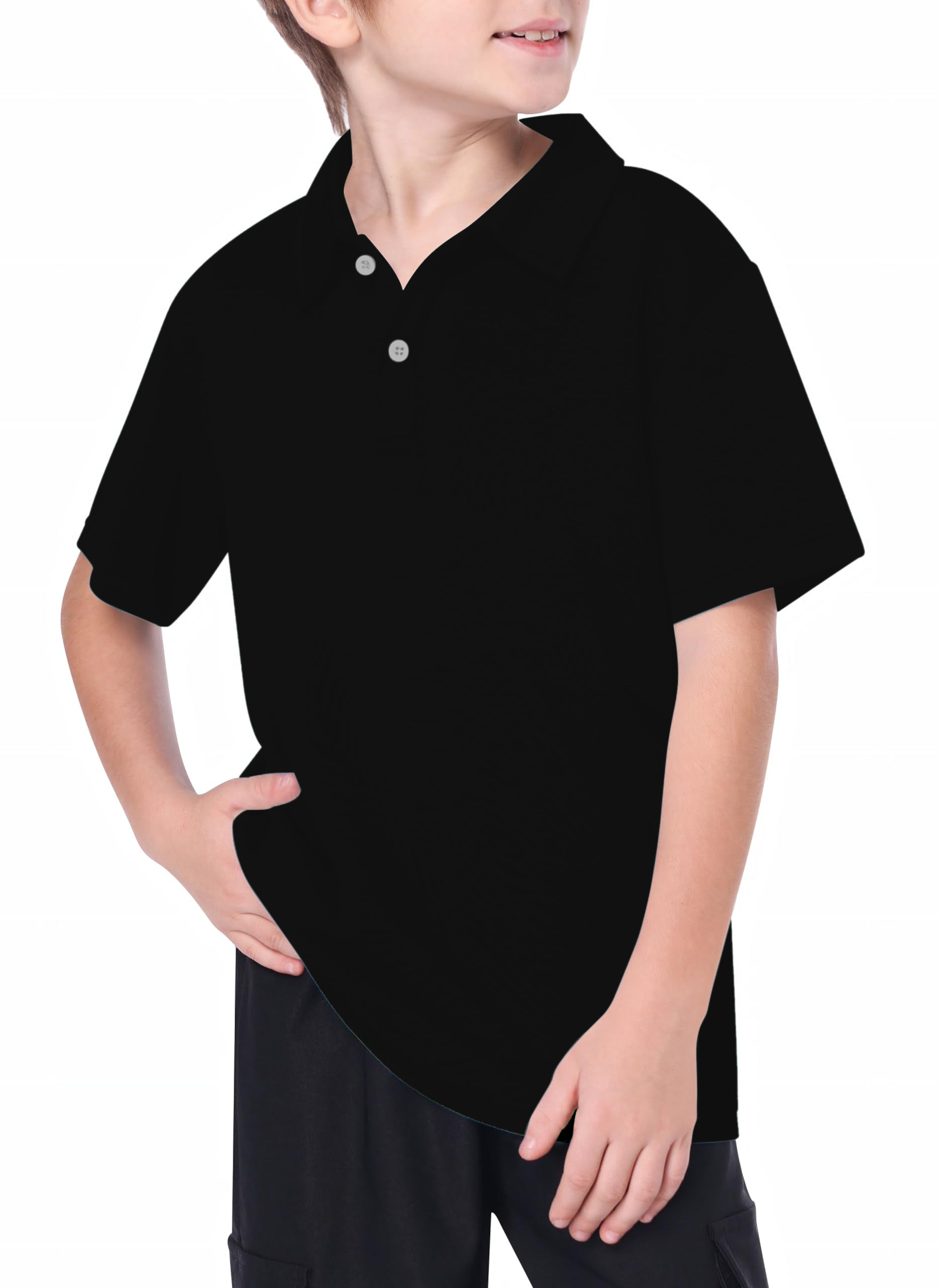 Youth pure Black Golf Polo