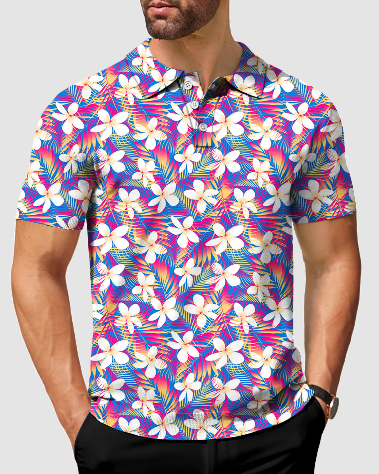 Men's Rainbow Tropics golf polo