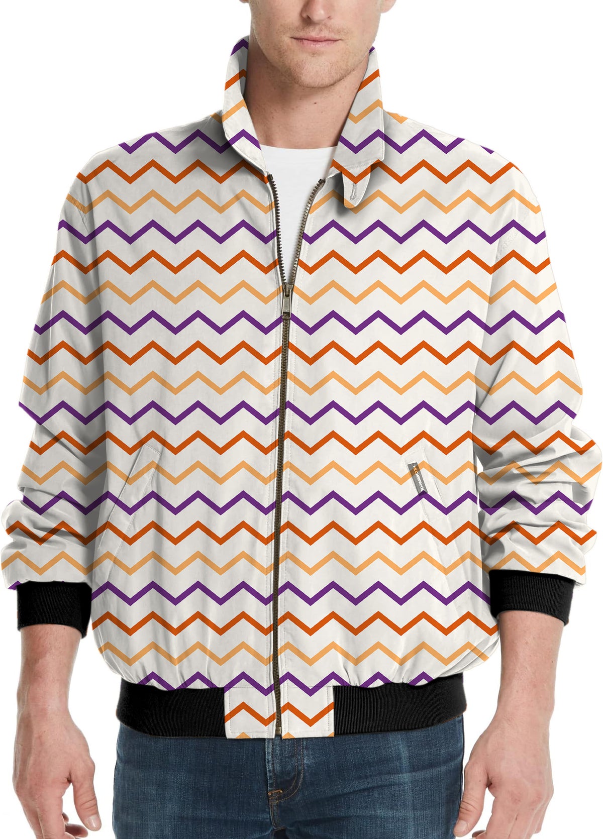 Colorful Halloween Waves Men's Golf Windbreaker Light Jacket