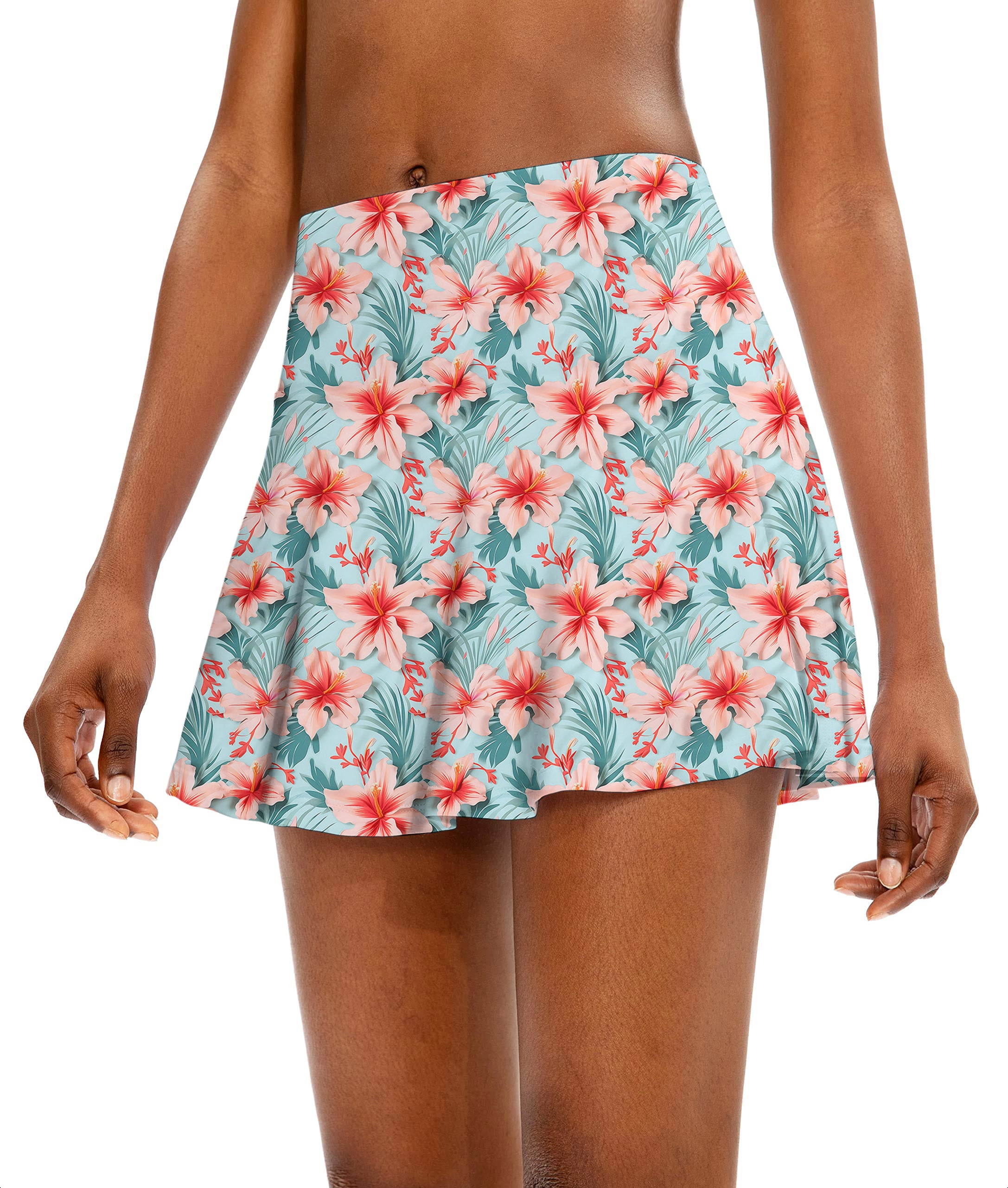 Tropical Course Women's Athletic Golf Skorts Flared Skirts