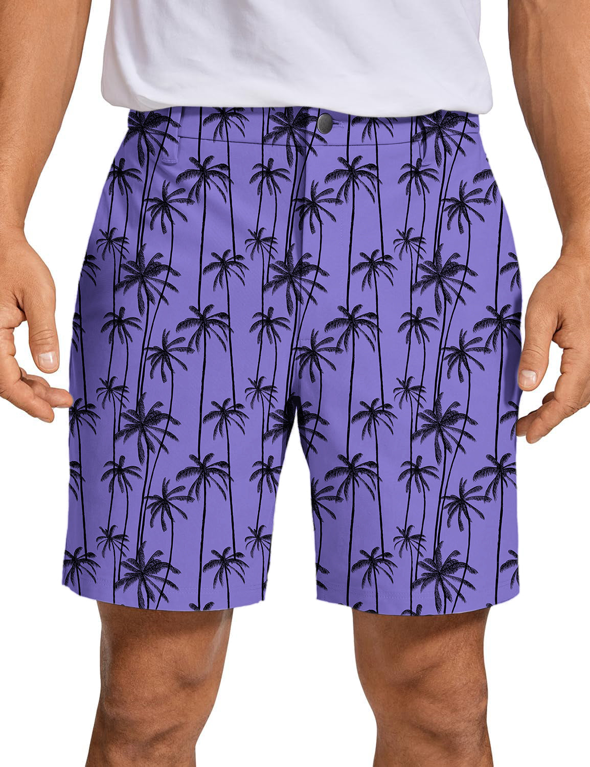 Men's Black coconut tree Golf Shorts