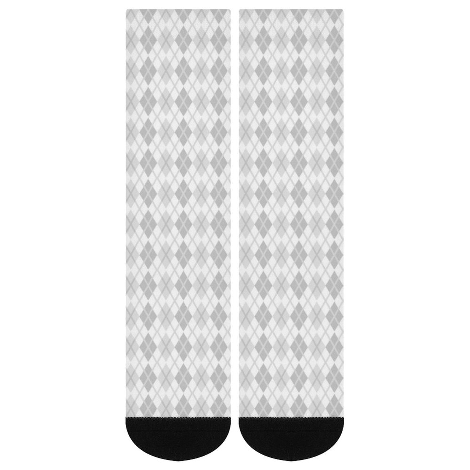 Argyle grey grid Prined socks Gifts for Men Women