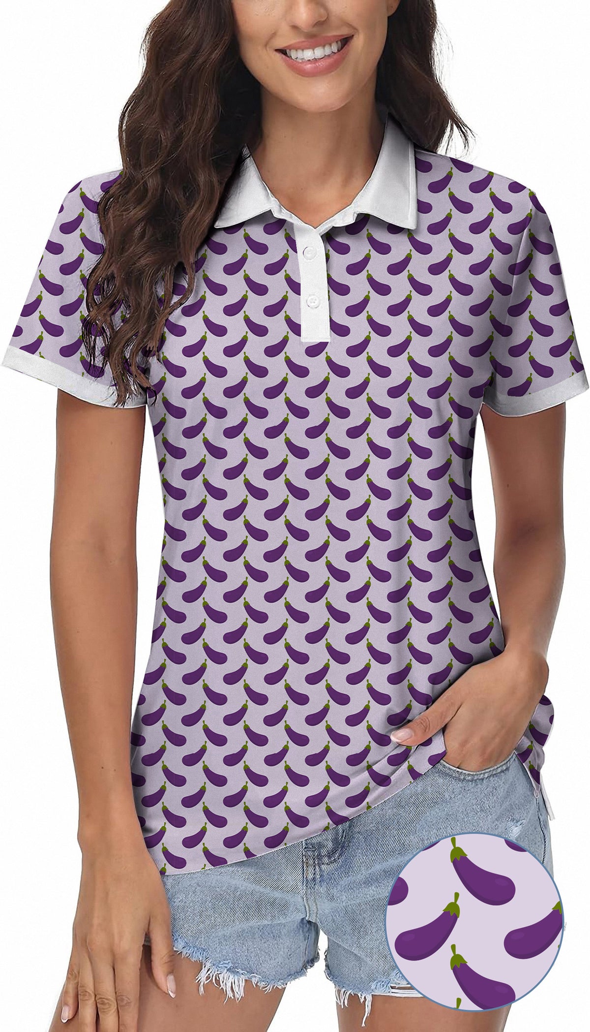 Purple eggplant Women's Golf Polo