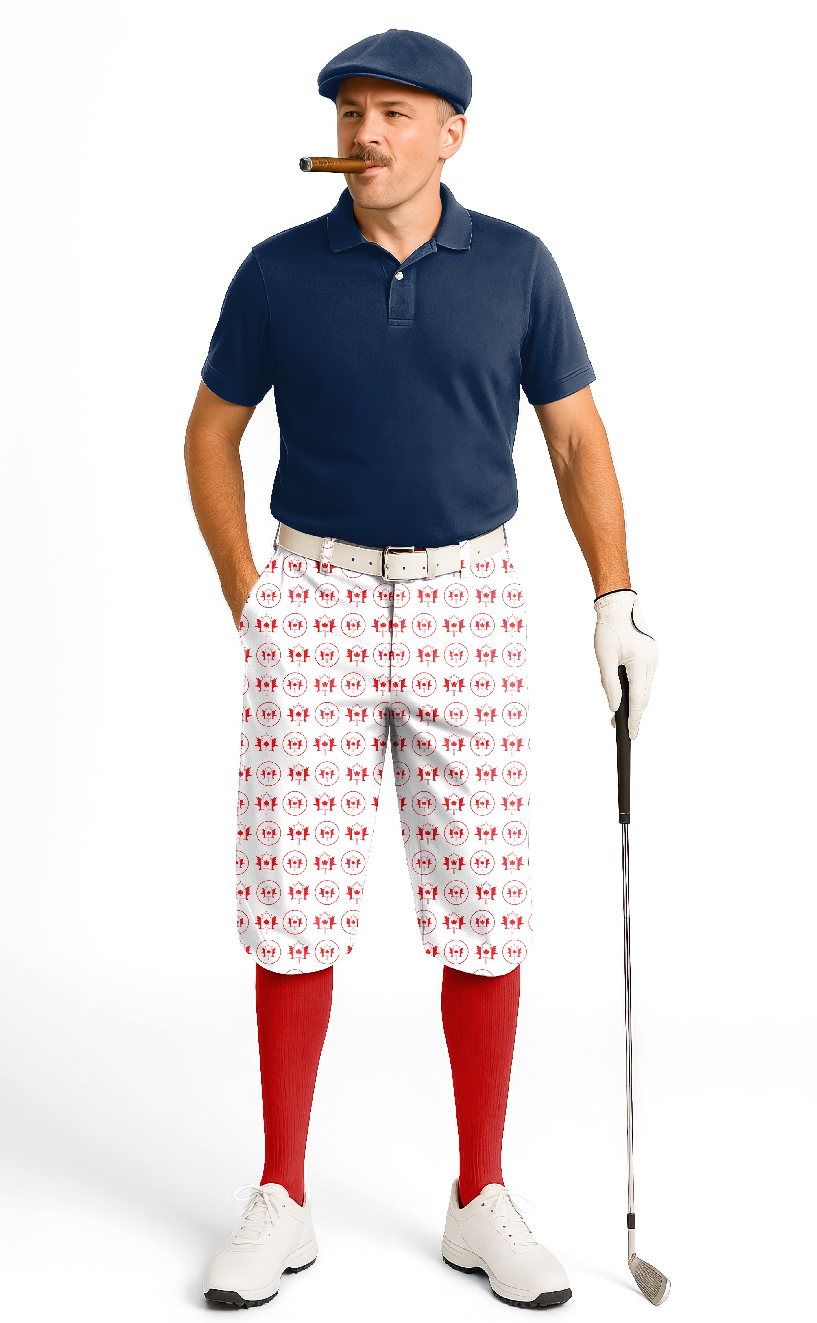 Circle Canada Maple Leaves men's golf knickers with snug ankle cuffs and breathable fabric