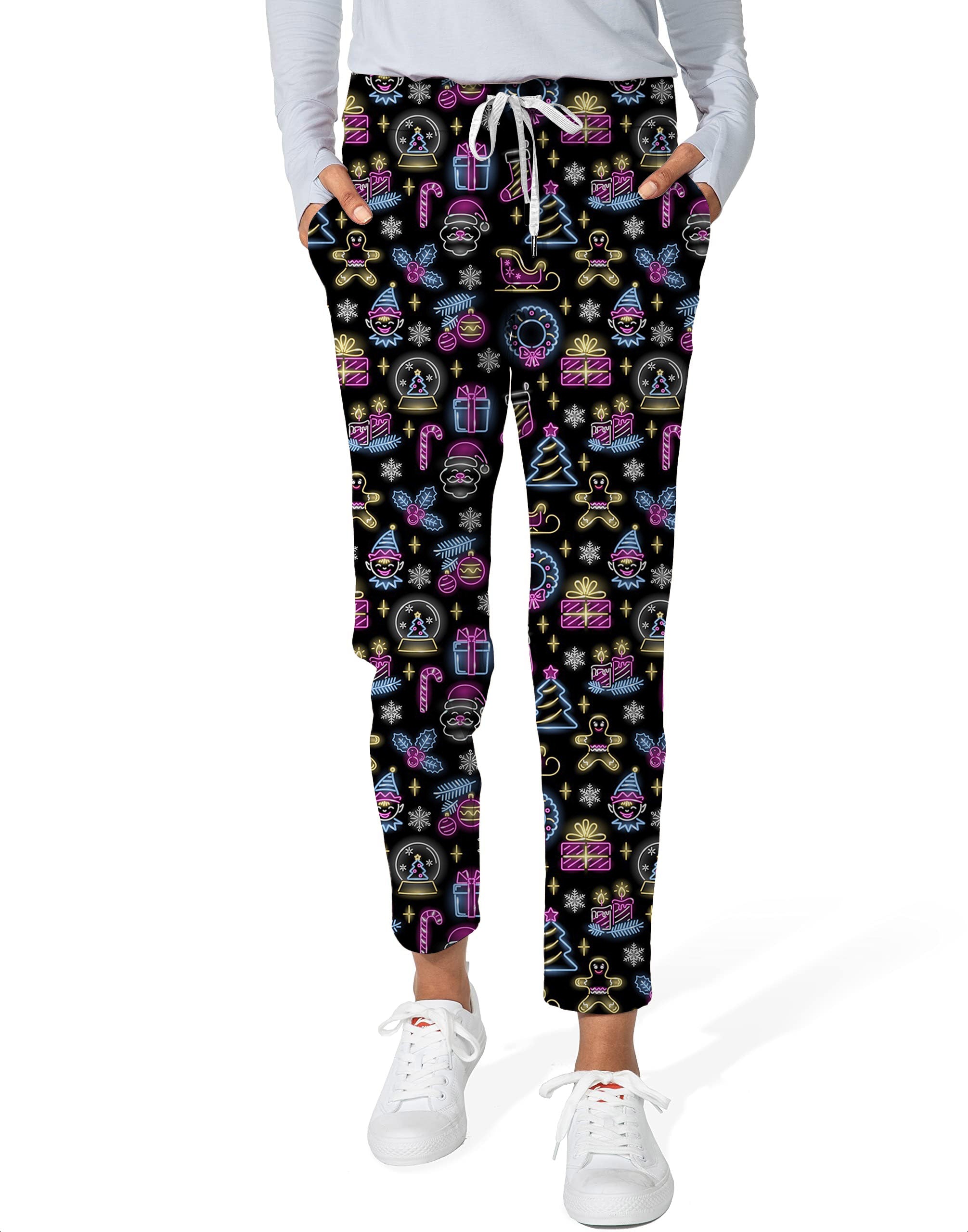 The Season Neon Christmas -Women's 7/8 Stretch Ankle Golf Pants