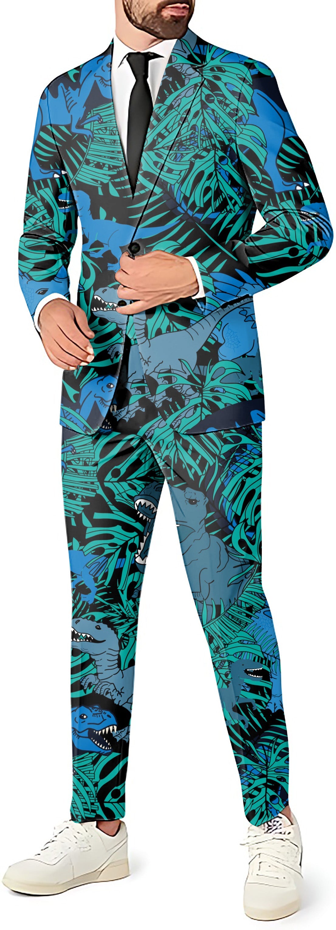 open lace back dress T-Rex Jungle Men's Party Costumes-Theme Party 3pcs Suit Set-Blazer Pants & Vest Xxxxl / Blazer
