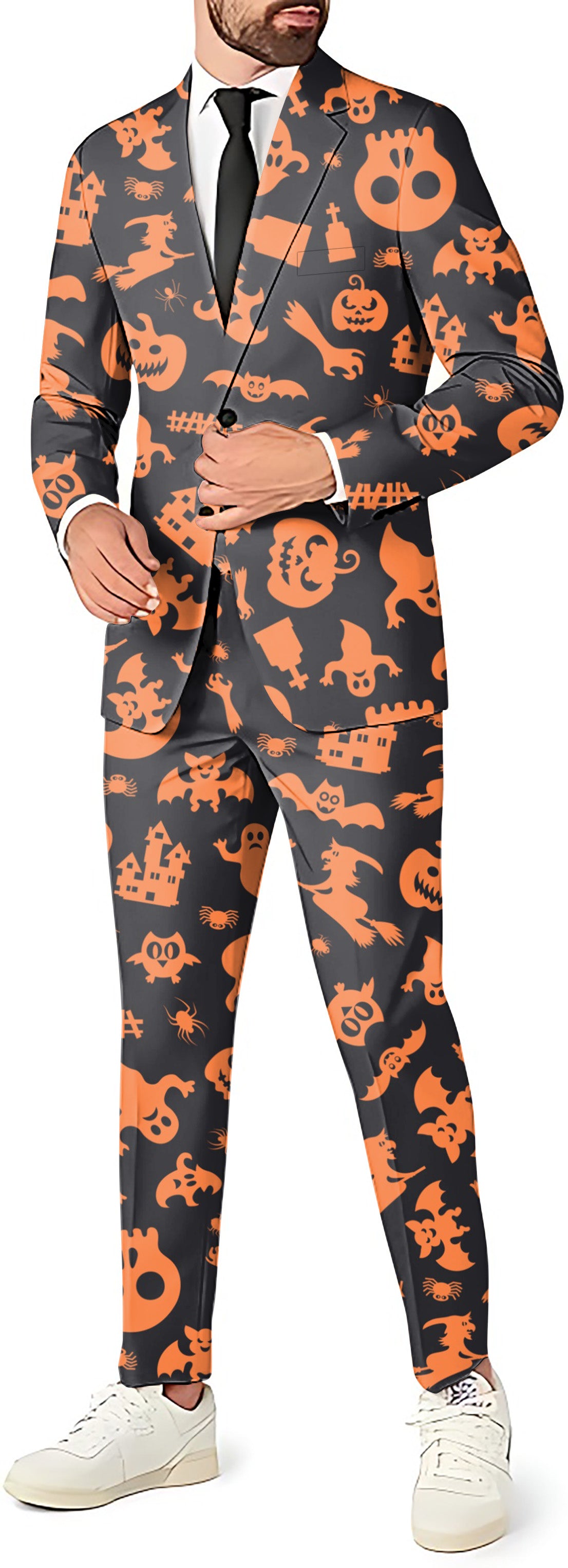 Spooky Halloween Men's Party Costumes-Theme Party 2 or 3pcs Suit set-Blazer Pants & Vest