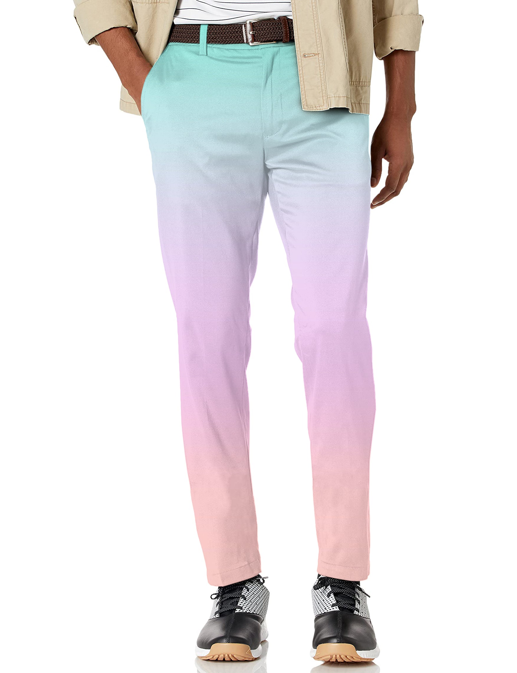 Men's Pink Gradient Stretch Golf Pants