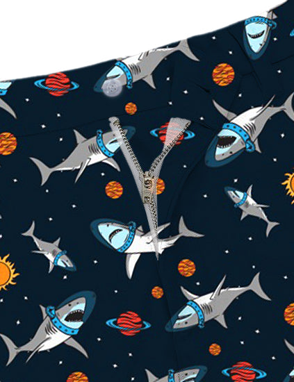 Men Sharks in Space Golf Shorts