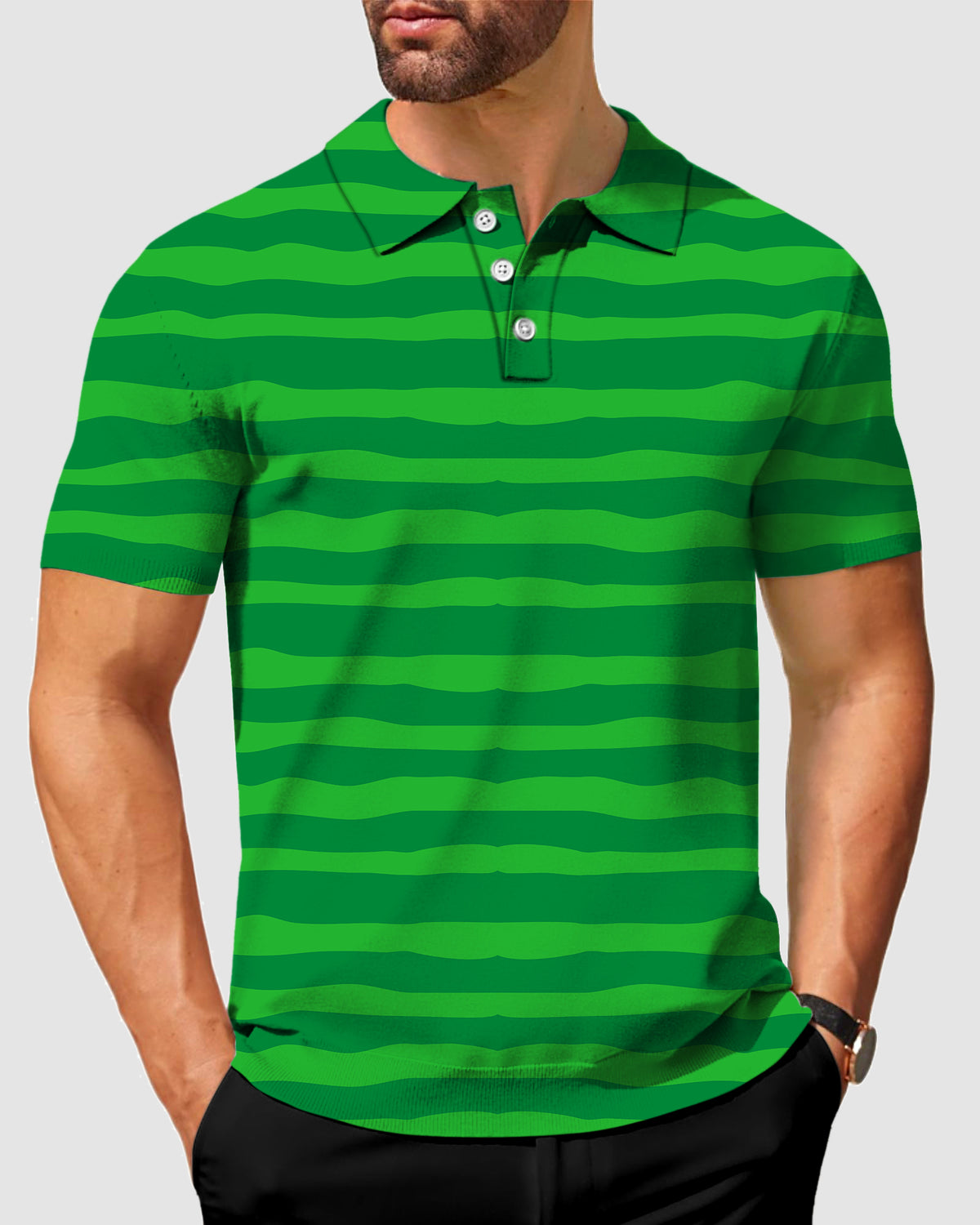 Men's Horizontal watermelon stripes Polo