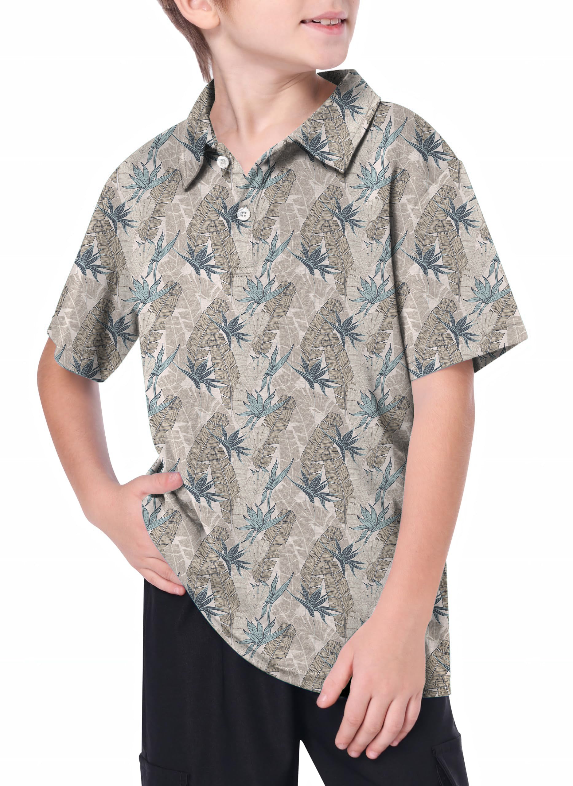 Youth Tropical plants Golf Polo