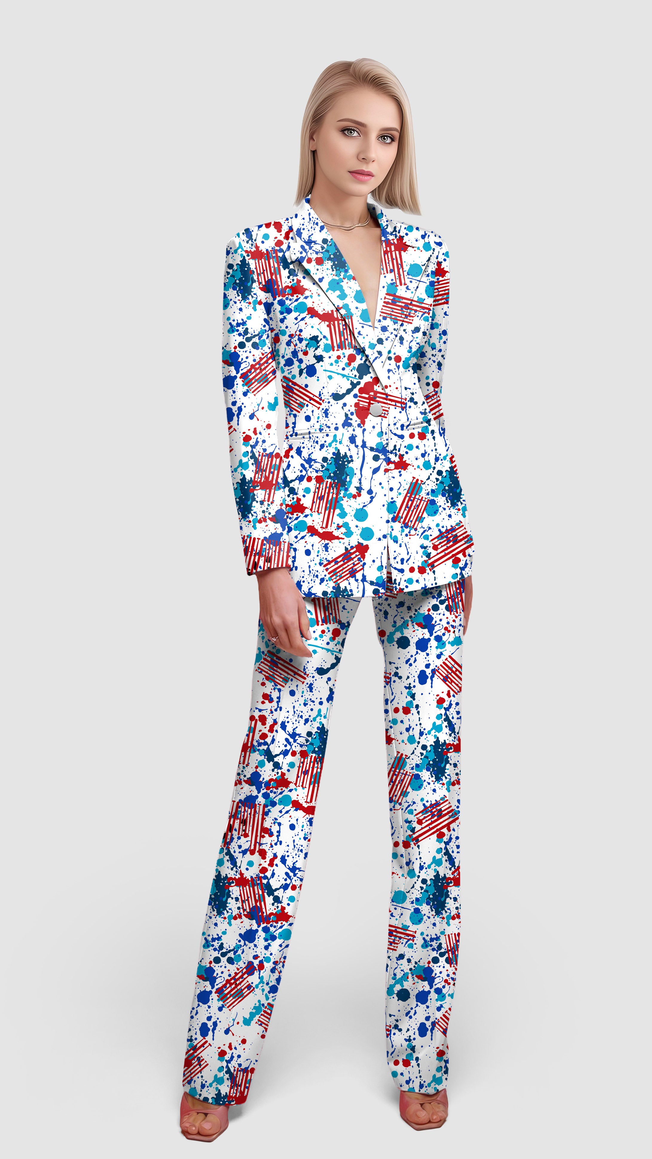graffiti-Women's Blazer Casual Work Office Blazer Suit set