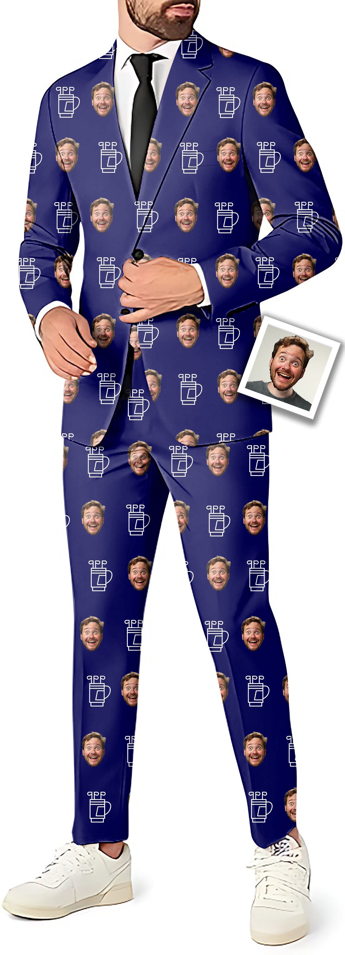 strapless open back dress Custom Photo Funny Face Men's Party Costumes-Theme Party 3pcs Suit  set-Blazer Pants & Vest