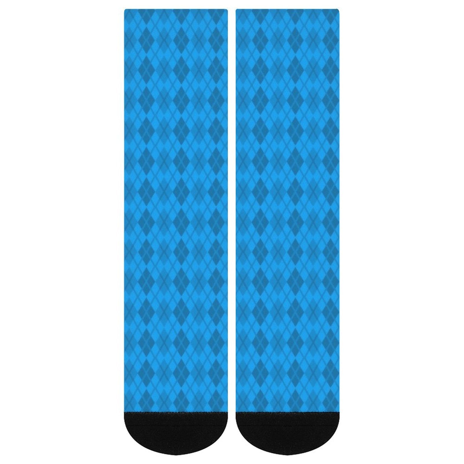 Argyle Blue grid Prined socks Gifts for Men Women