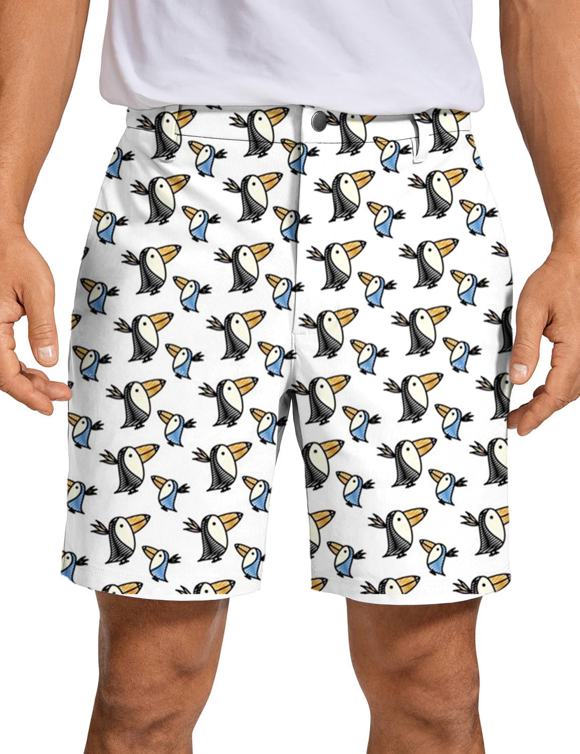 Men Talking Toucan Golf Shorts