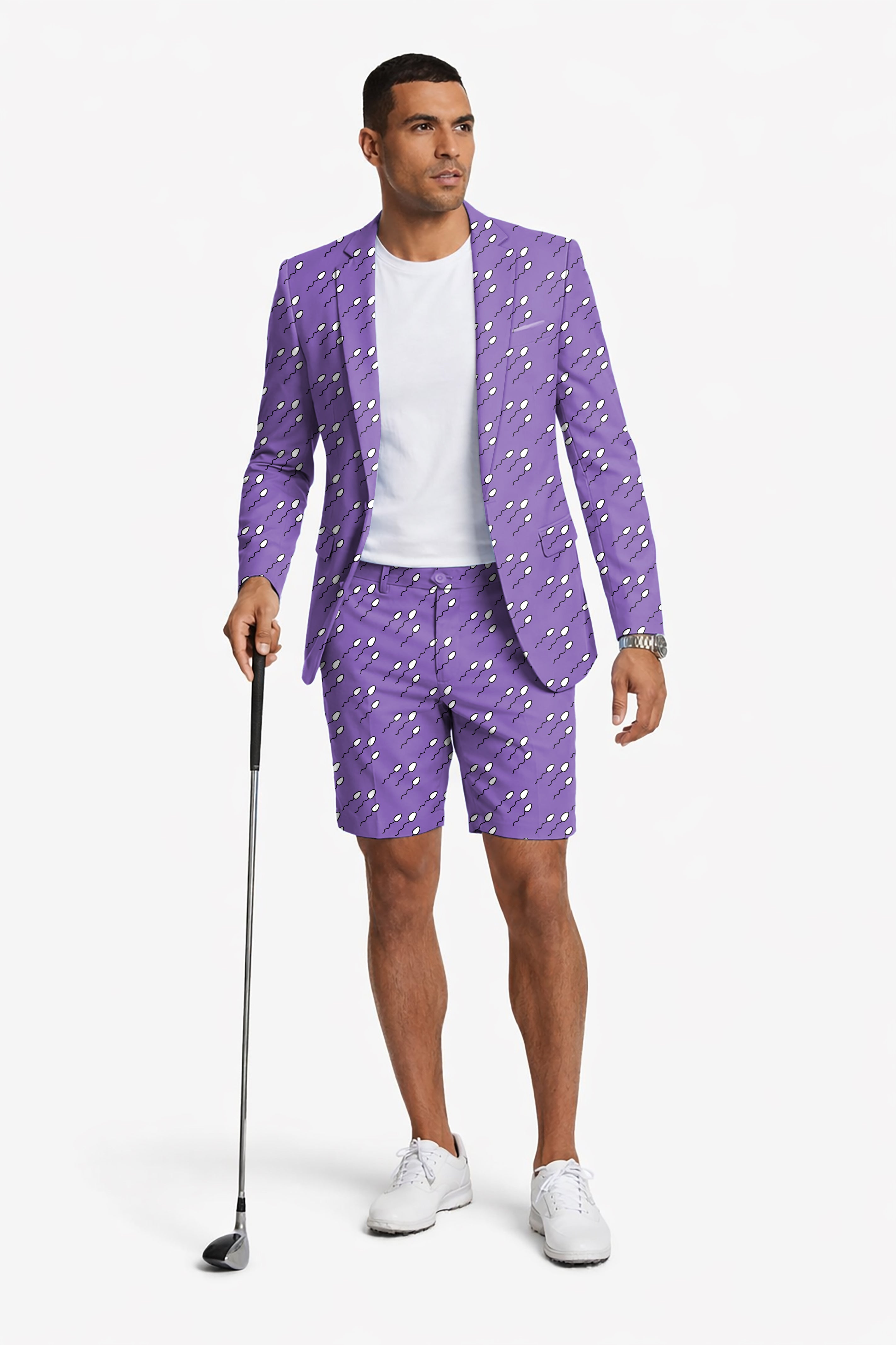 Abstract Sperm Lines Men's Party Costumes-Theme Party 2pcs Suit set-Blazer Shorts