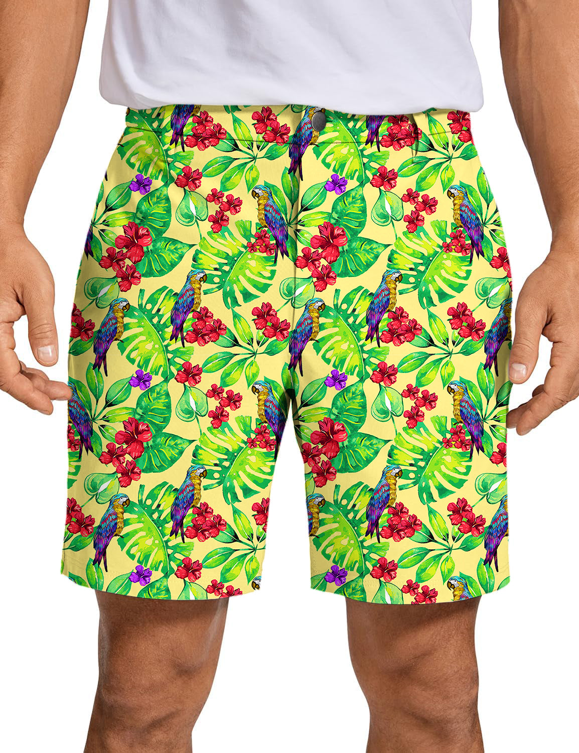 Men's Toucan tropical flowers Golf Shorts