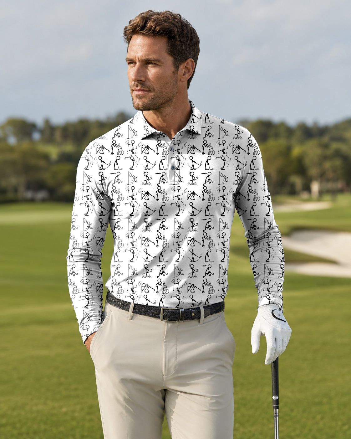 Men's play golf Long-sleeved Polo
