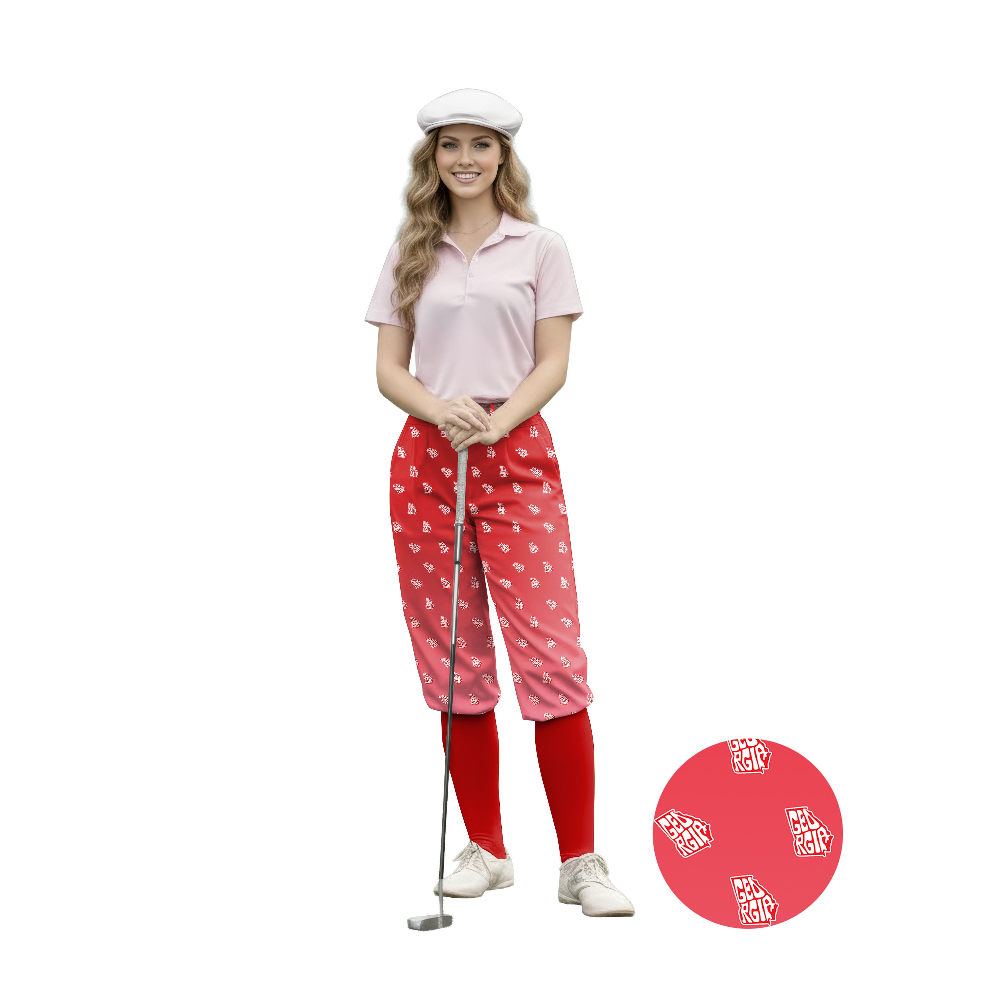 Personalize And Add To Cart Red Georgia Womens Golf Knickers Pants