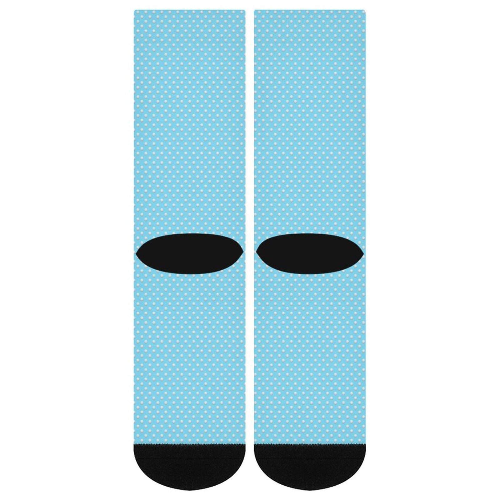 Blue golf ball printed socks with cushioned sole, soft polyester blend, stylish and durable, perfect gift for men and women.