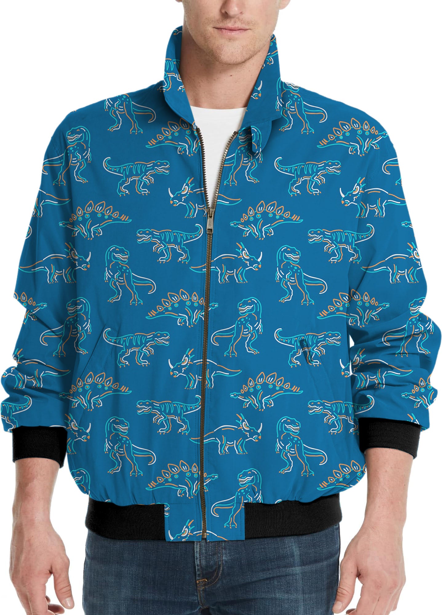 dinosaur-Men's Golf Windbreaker Light Jacket
