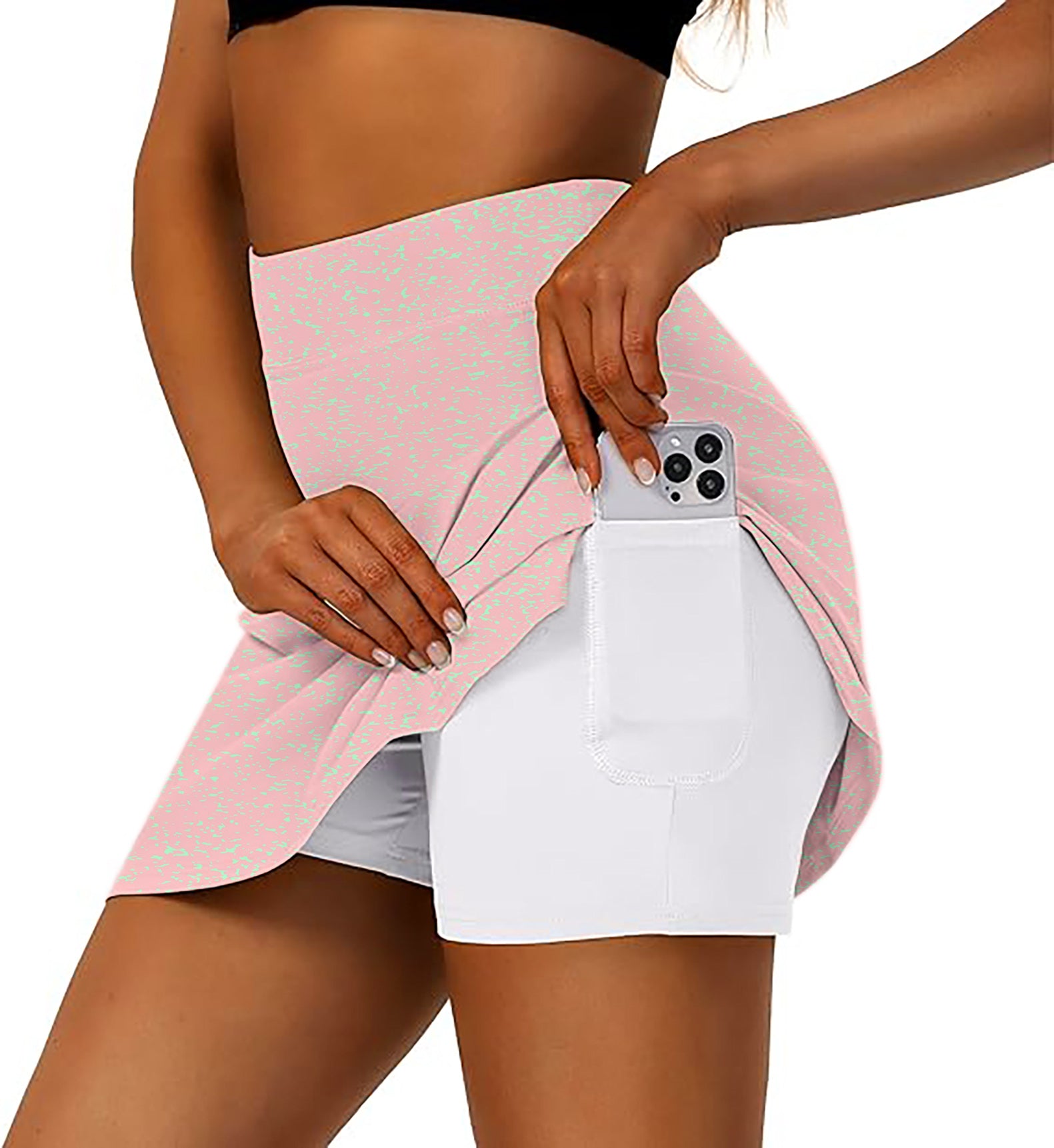 Pastel Pink Fusion Women's Athletic Golf Skorts Flared Skirts